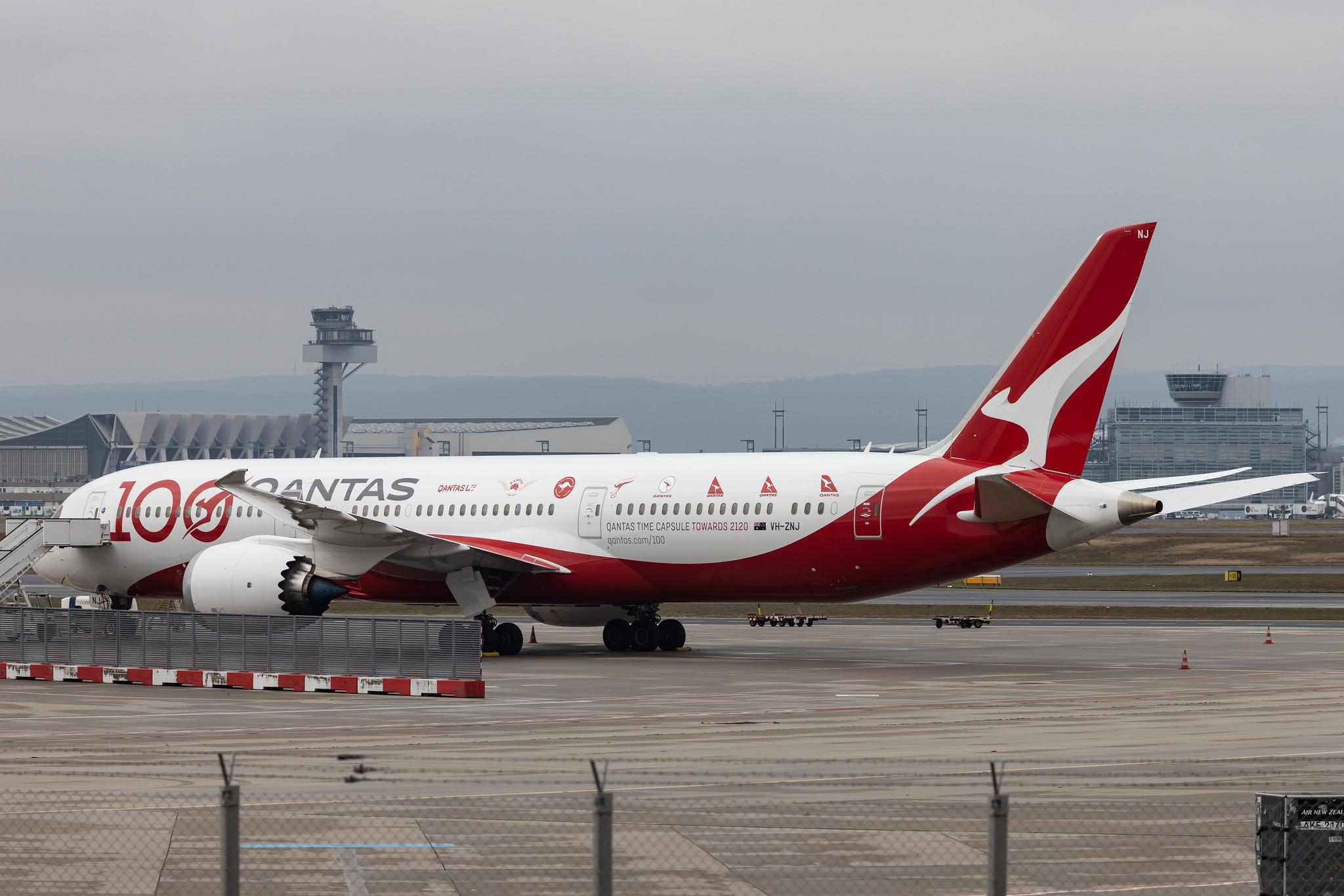 Frankfurt Airport: Qantas (QF / QFA) |  Livery: 100th Anniversary Livery |  Boeing 787-9 Dreamliner B789 | VH-ZNJ | MSN 66074