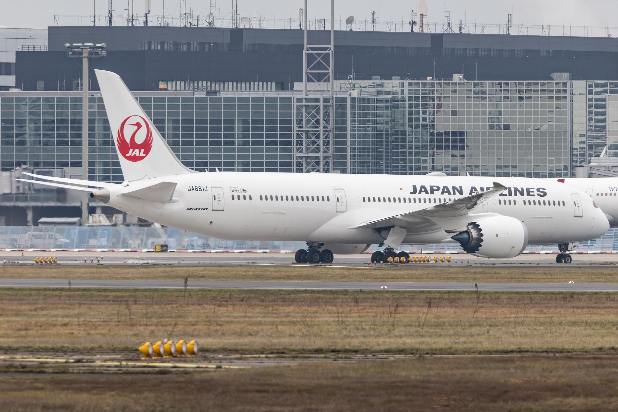 Frankfurt Airport: Japan Airlines (JL / JAL) |  Boeing 787-9 Dreamliner B789 | JA881J | MSN 66514