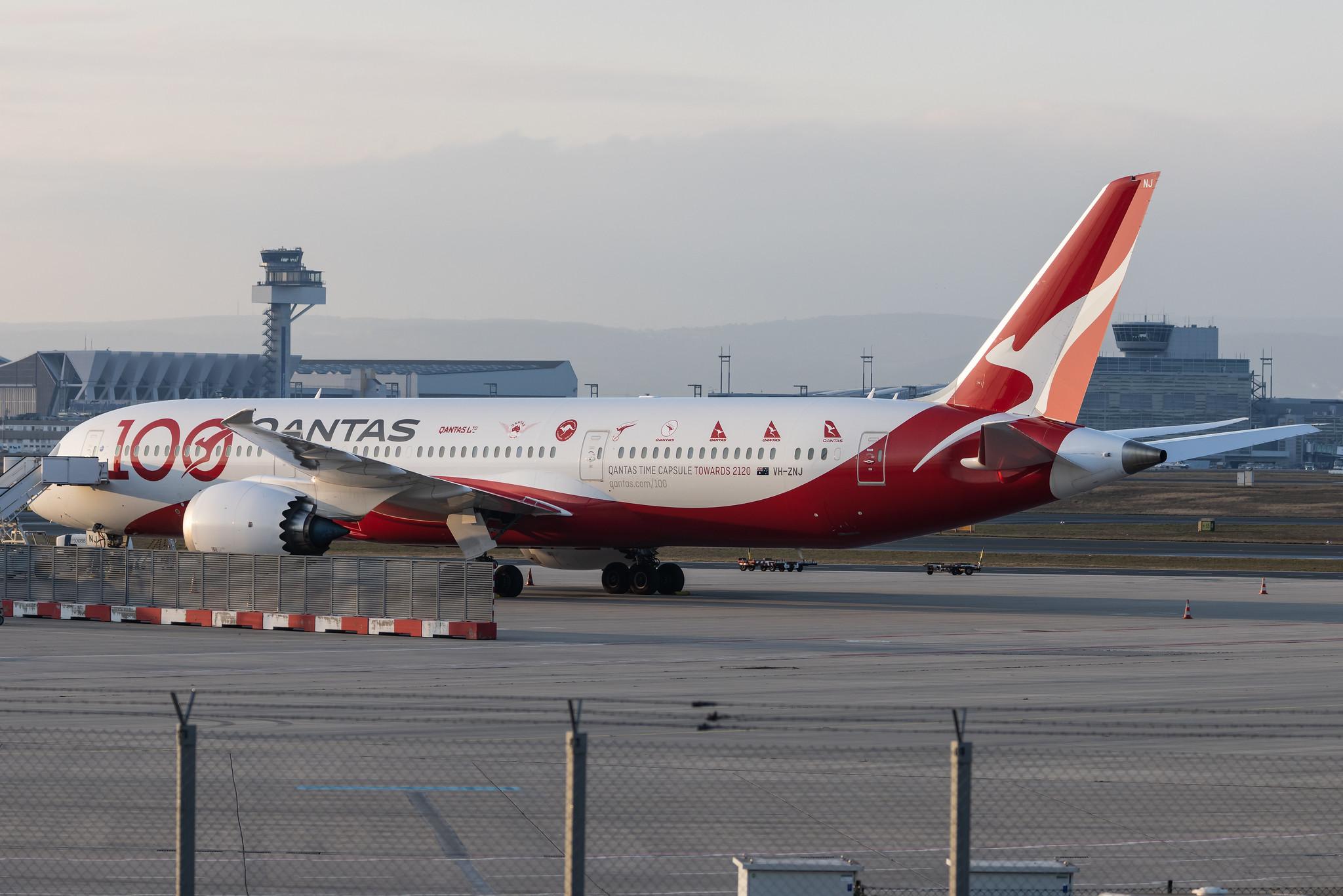 Frankfurt Airport: Qantas (QF / QFA) |  Livery: 100th Anniversary Livery |  Boeing 787-9 Dreamliner B789 | VH-ZNJ | MSN 66074
