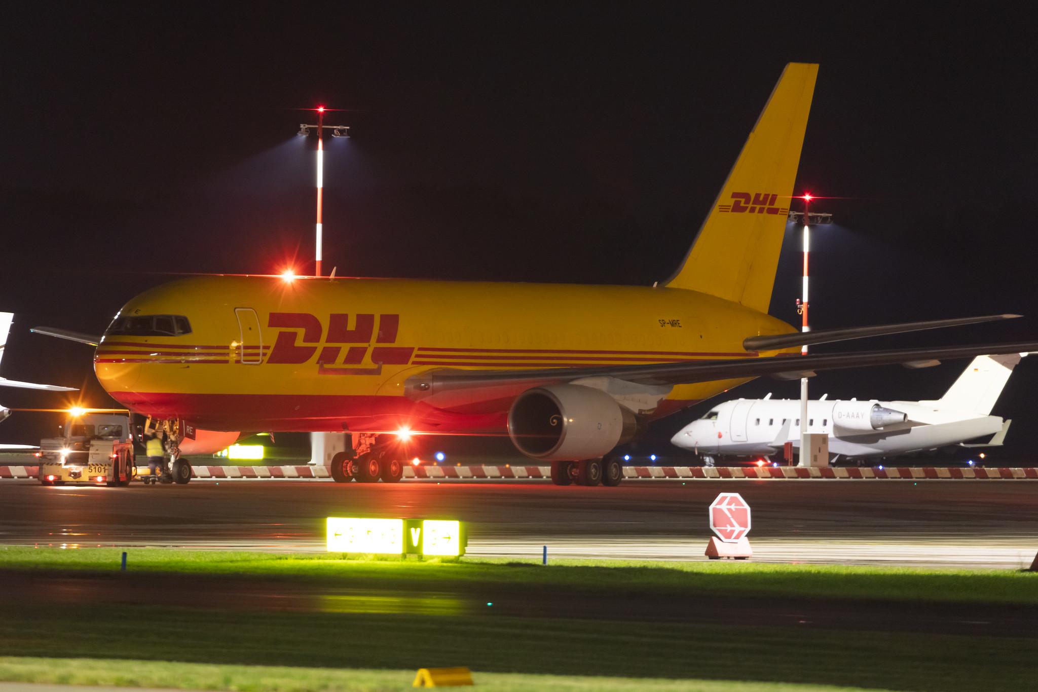 Hamburg Airport: DHL (D0 / DHK) | Operator: Skytaxi |  Boeing 767-281(BDSF) B762 | SP-MRE | MSN 23146