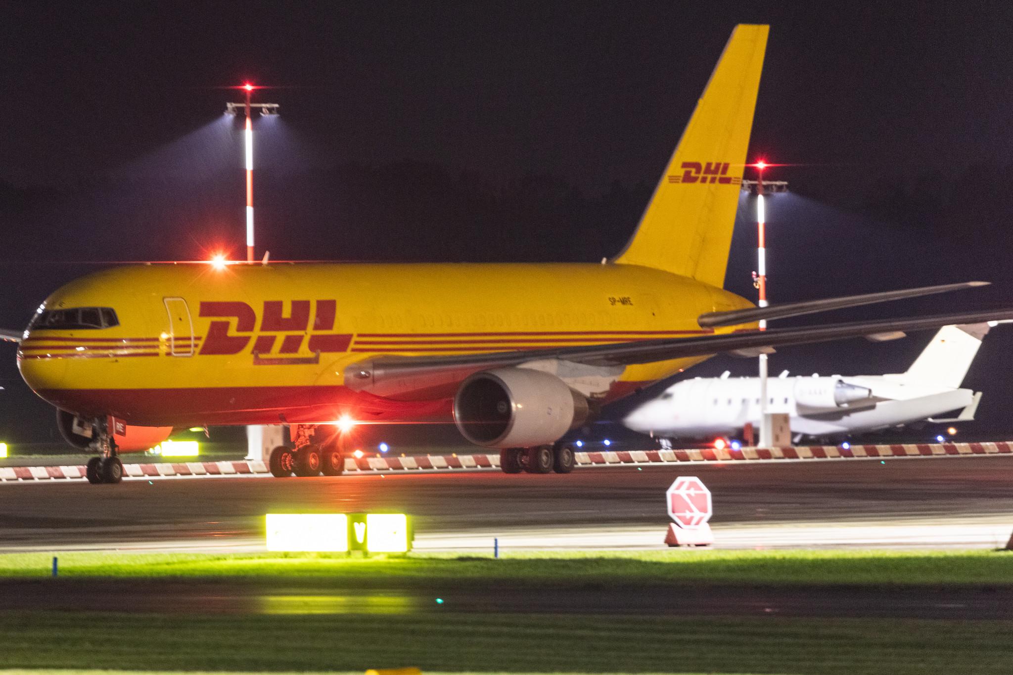 Hamburg Airport: DHL (D0 / DHK) | Operator: Skytaxi |  Boeing 767-281(BDSF) B762 | SP-MRE | MSN 23146