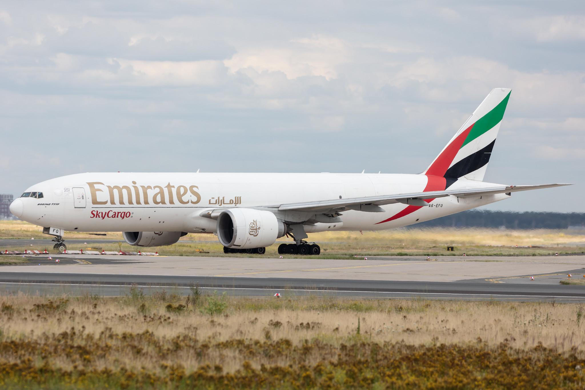 Frankfurt Airport: Emirates SkyCargo (EK / UAE) | Operator: Emirates |  Boeing 777-F1H B77L | A6-EFO | MSN 42233