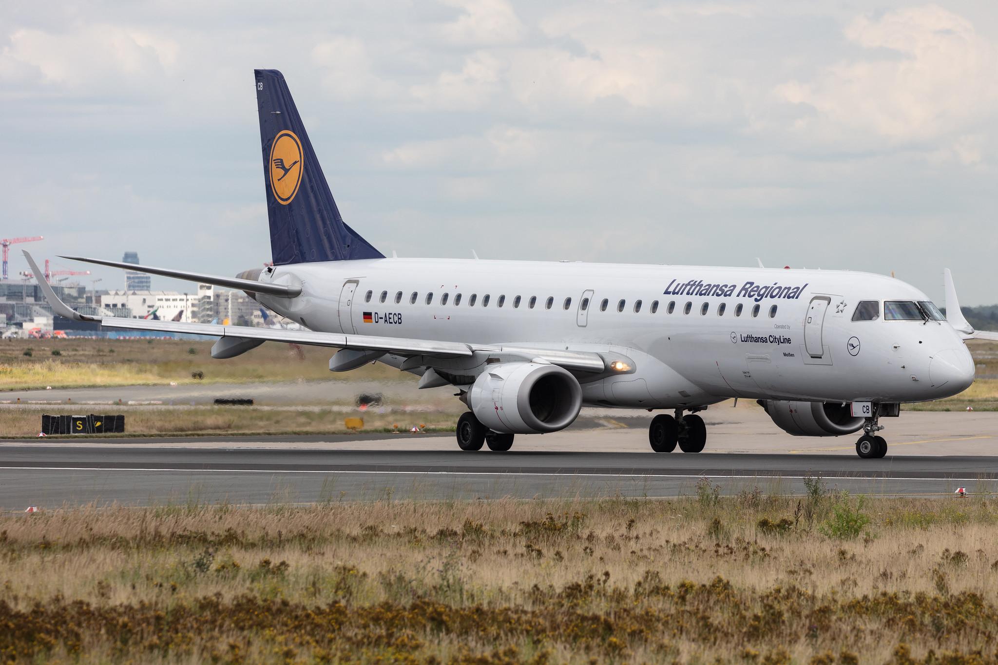 Frankfurt Airport: Lufthansa (LH / DLH) | Operator: Lufthansa CityLine |  Embraer E190LR E190 | D-AECB | MSN 19000332