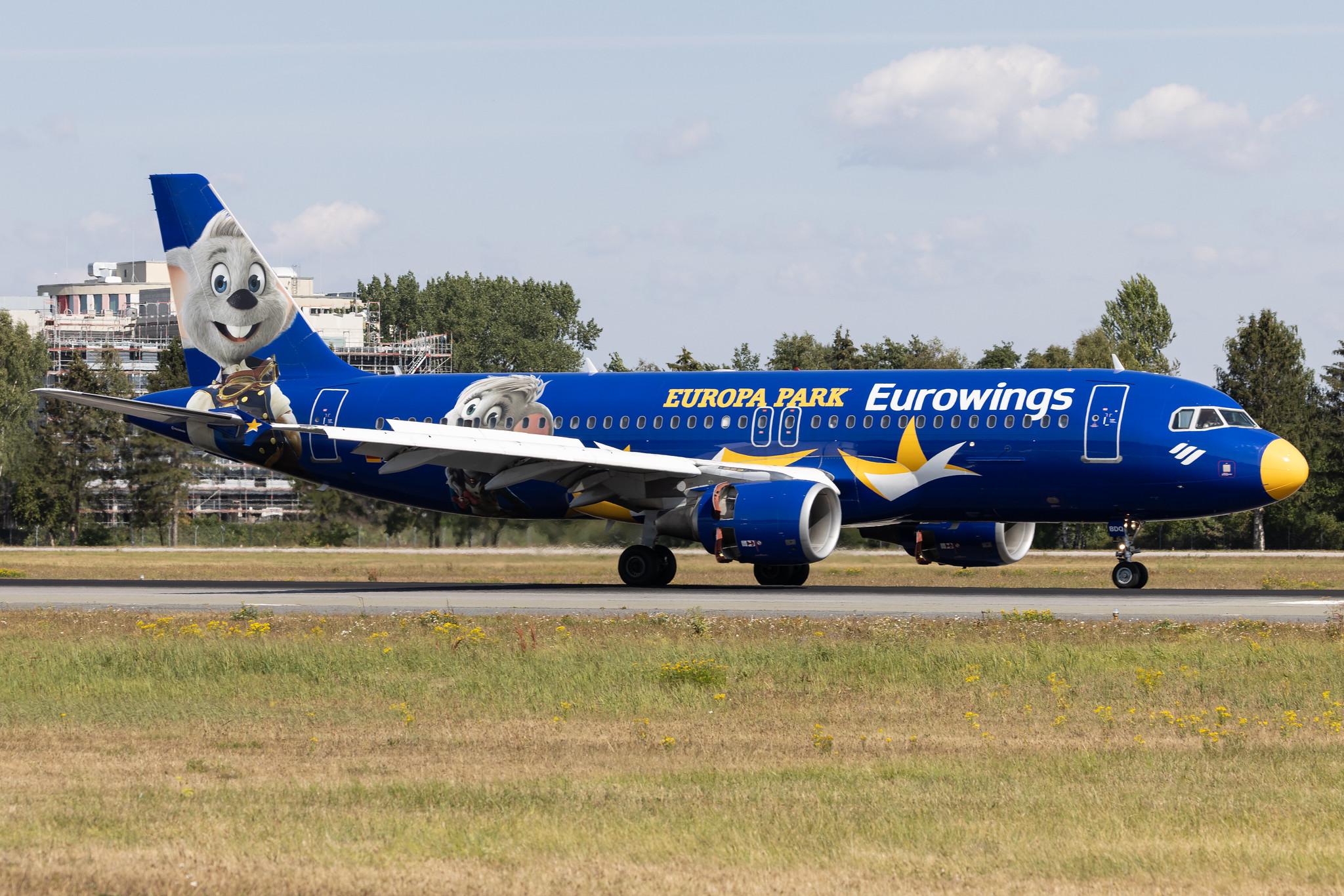 Hamburg Airport: Eurowings (EW / EWG) | Livery: Europa Park Livery | Airbus A320-214 A320 | D-ABDQ | MSN 3121