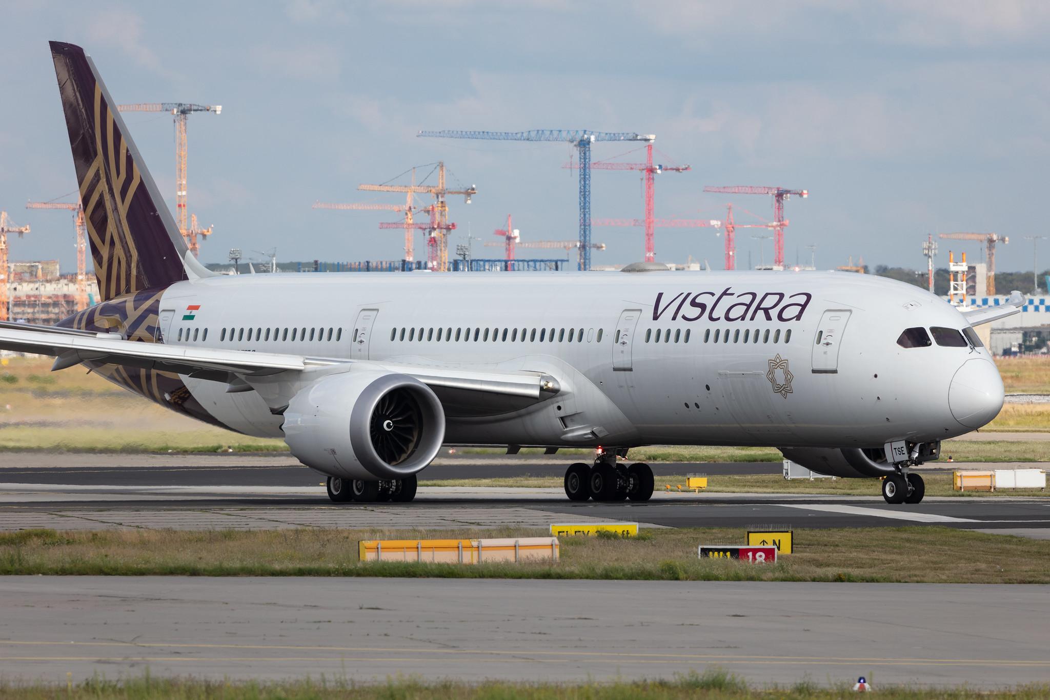 Frankfurt Airport: Vistara (UK / VTI) |  Boeing 787-9 Dreamliner B789 | VT-TSE | MSN 66527