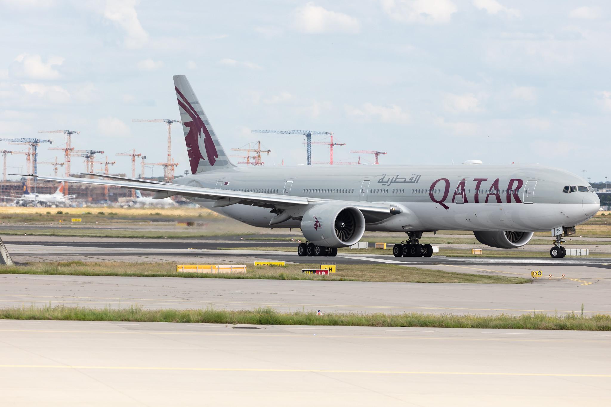 Frankfurt Airport: Qatar Airways (QR / QTR) |  Boeing 777-3DZ(ER) B77W | A7-BER | MSN 64086