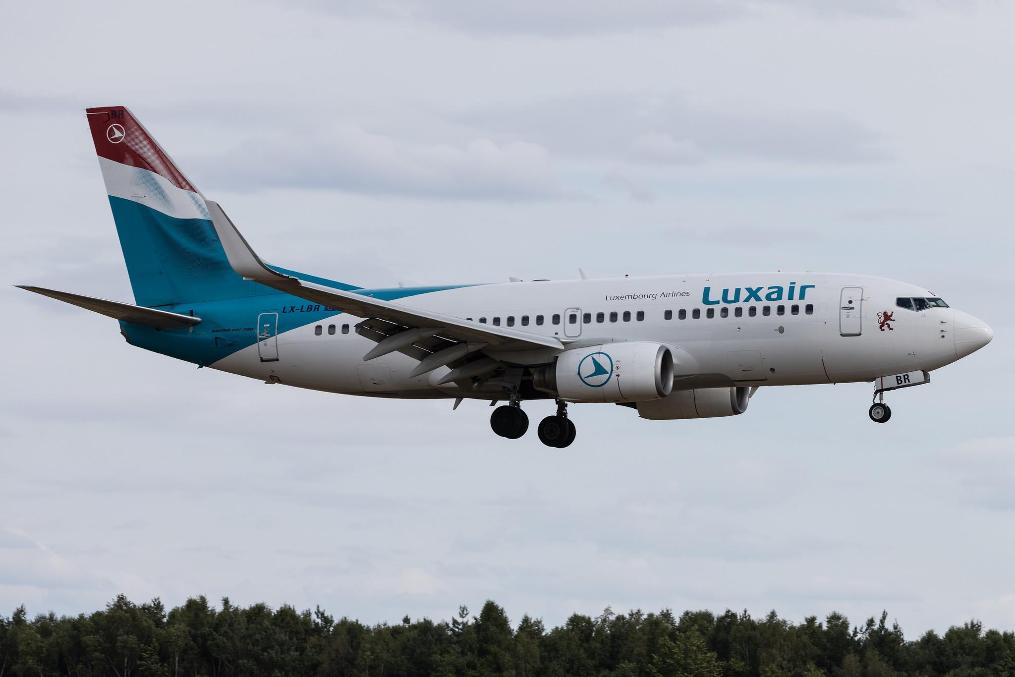 Luxembourg Findel Airport: Luxair (LG / LGL) |  Boeing 737-7K2 B737 | LX-LBR | MSN 30366