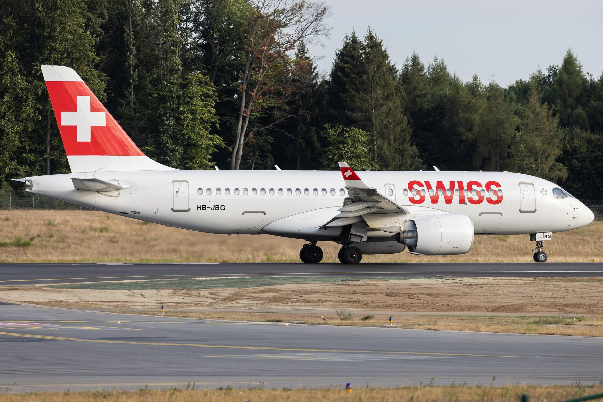 Luxembourg Findel Airport: Swiss (LX / SWR) | Airbus A220-100 BCS1 | HB-JBG | MSN 50016