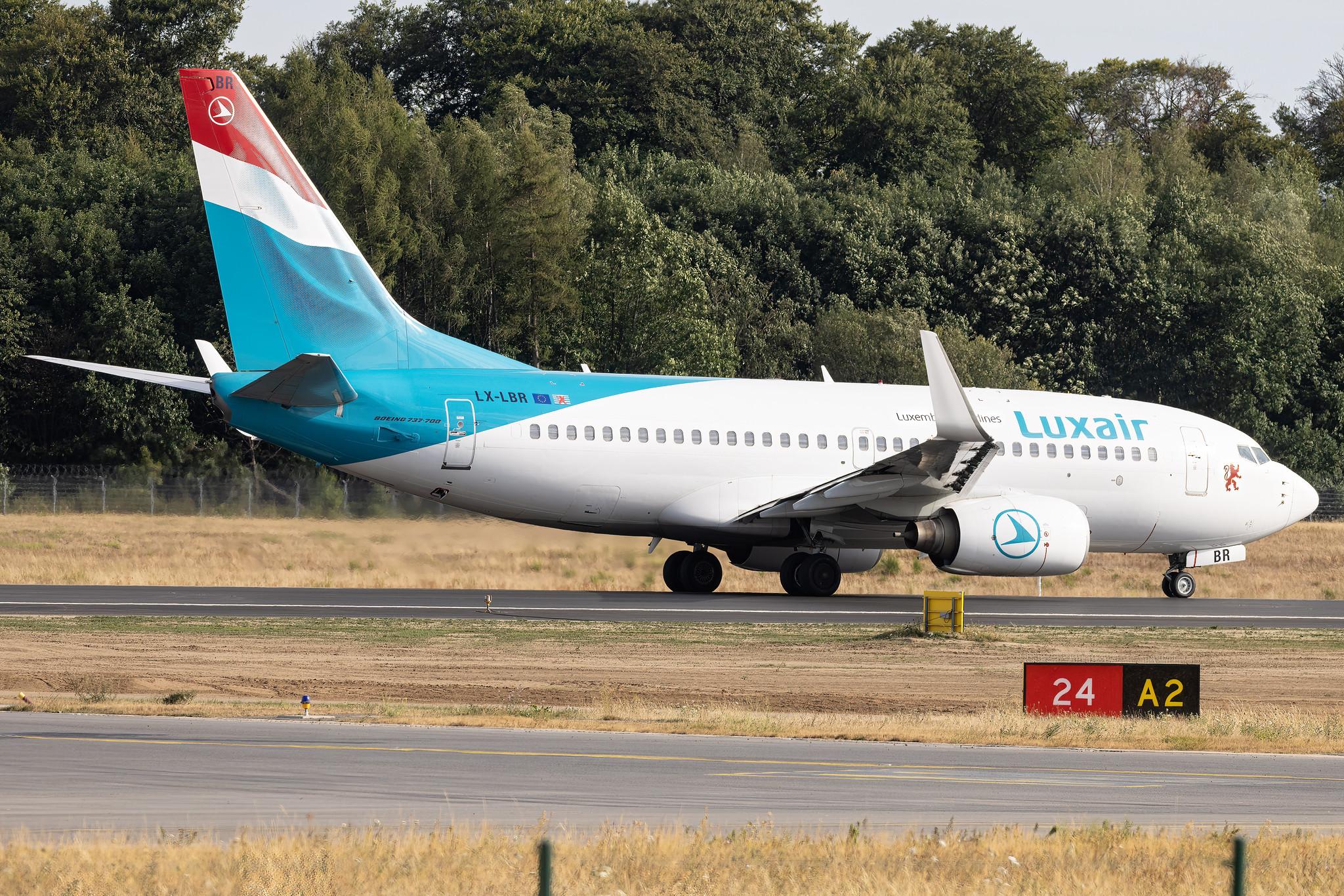 Luxembourg Findel Airport: Luxair (LG / LGL) | Boeing 737-7K2 B737 | LX-LBR | MSN 30366