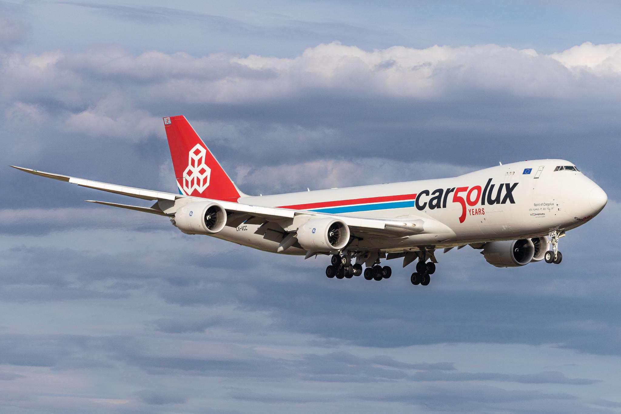 Luxembourg Findel Airport: Cargolux (CV / CLX) | Boeing 747-8R7F B748 | LX-VCC | MSN 35807