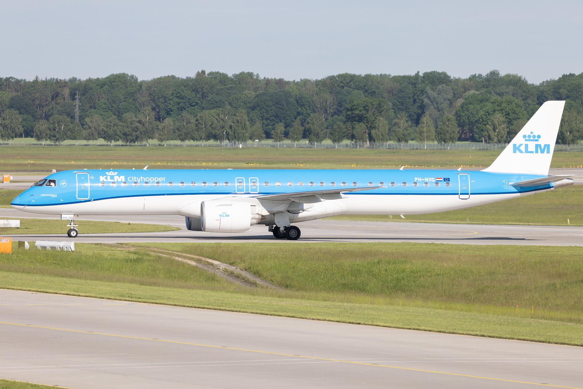 Munich Airport: KLM (KL / KLM) | Operator: KLM Cityhopper | Embraer E195-E2 E295 | PH-NXG | MSN 19020062