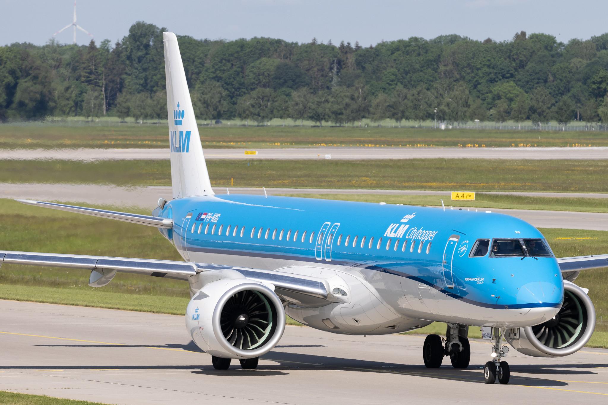 Munich Airport: KLM (KL / KLM) | Operator: KLM Cityhopper | Embraer E195-E2 E295 | PH-NXG | MSN 19020062