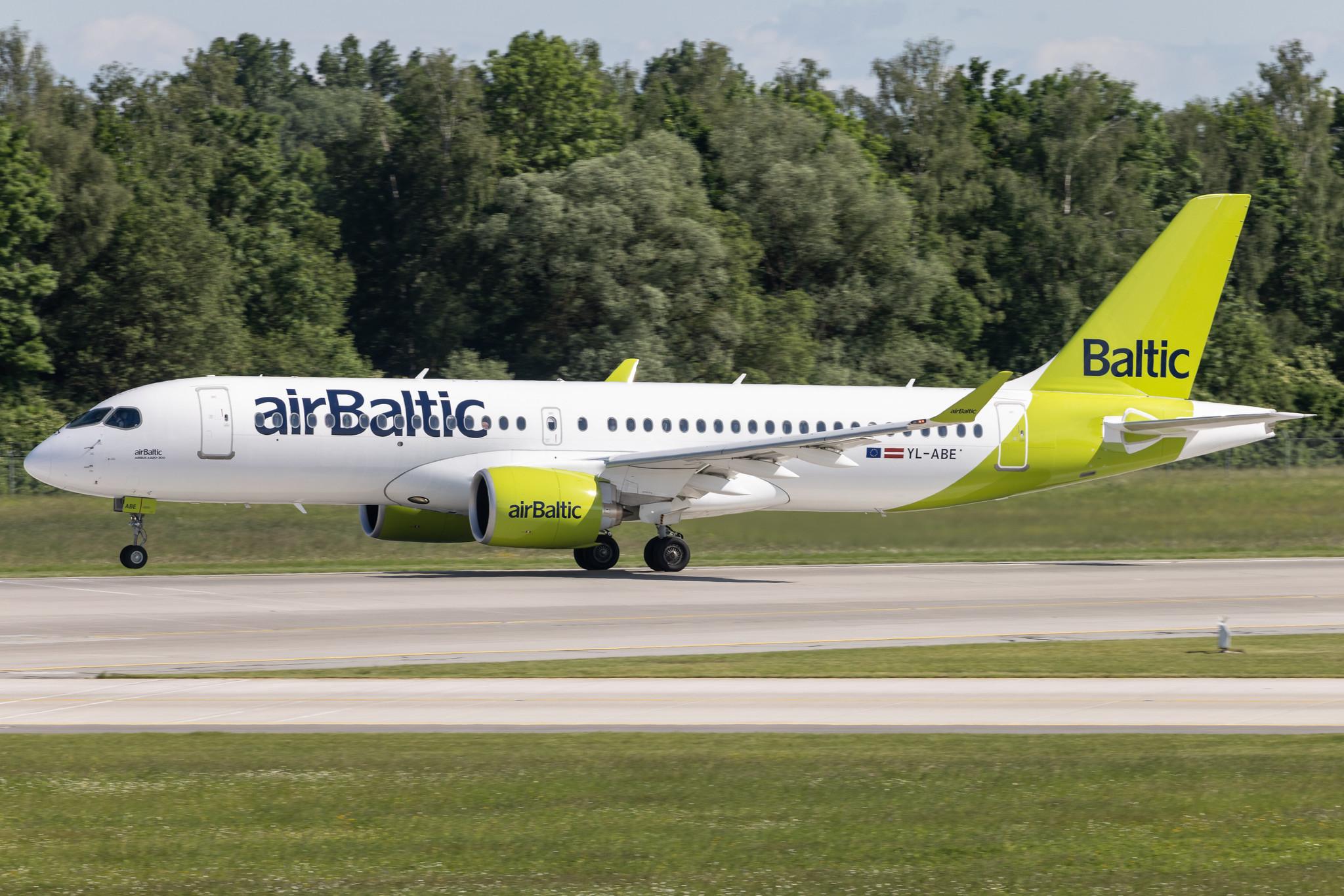 Munich Airport: Air Baltic (BT / BTI) | Airbus A220-300 BCS3 | YL-ABE | MSN 55131