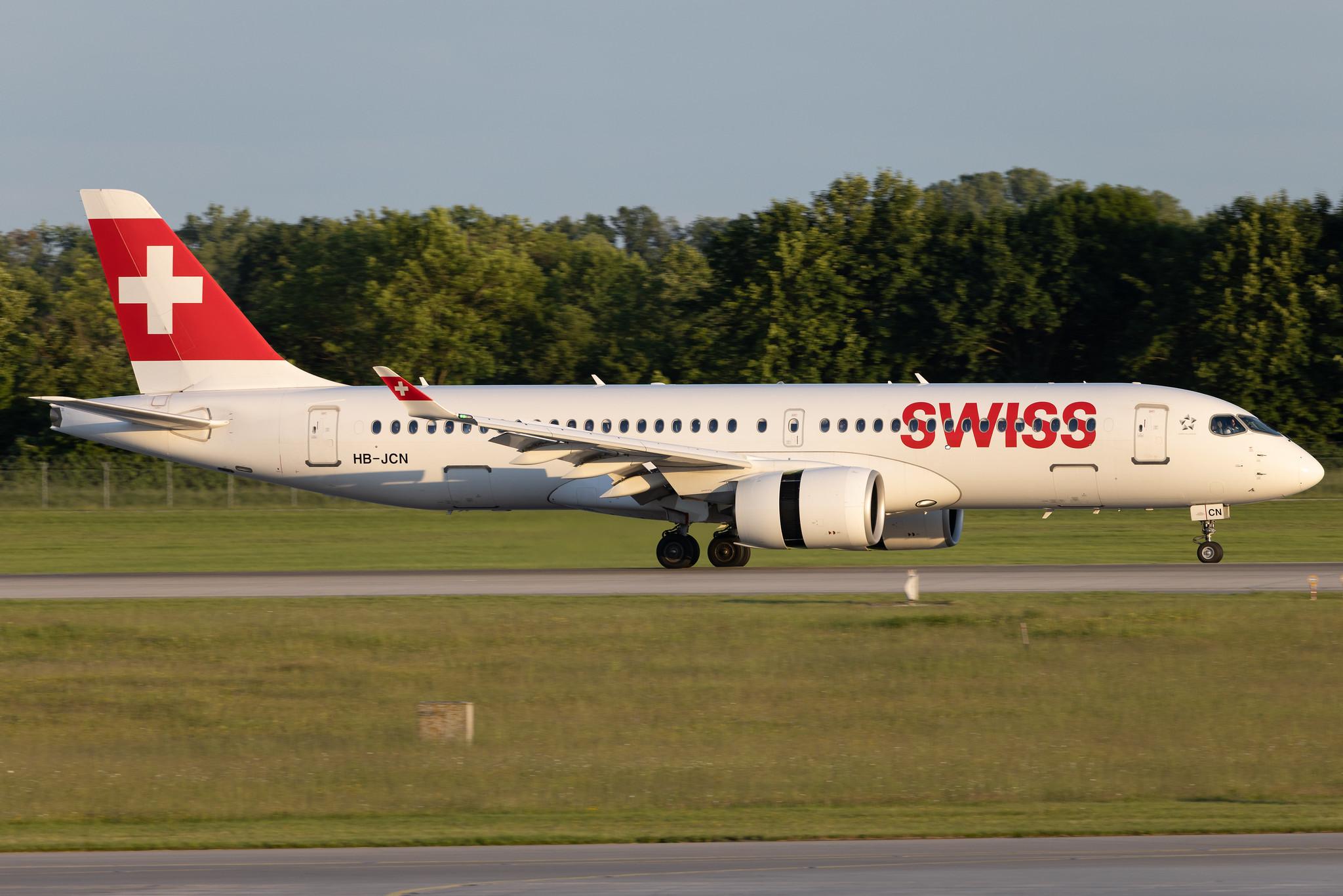Munich Airport: Swiss (LX / SWR) | Airbus A220-300 BCS3 | HB-JCN | MSN 55032