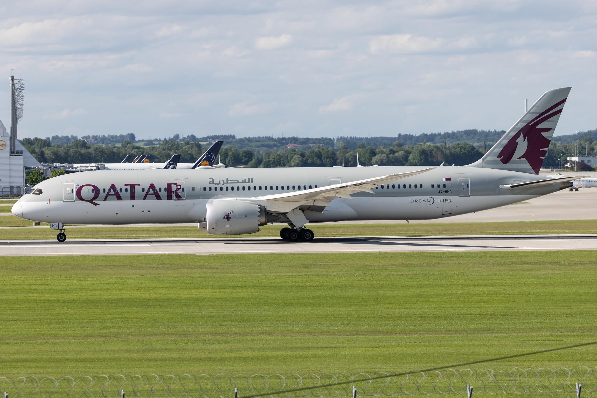 Munich Airport: Qatar Airways (QR / QTR) | Boeing 787-9 Dreamliner B789 | A7-BHG | MSN 64211