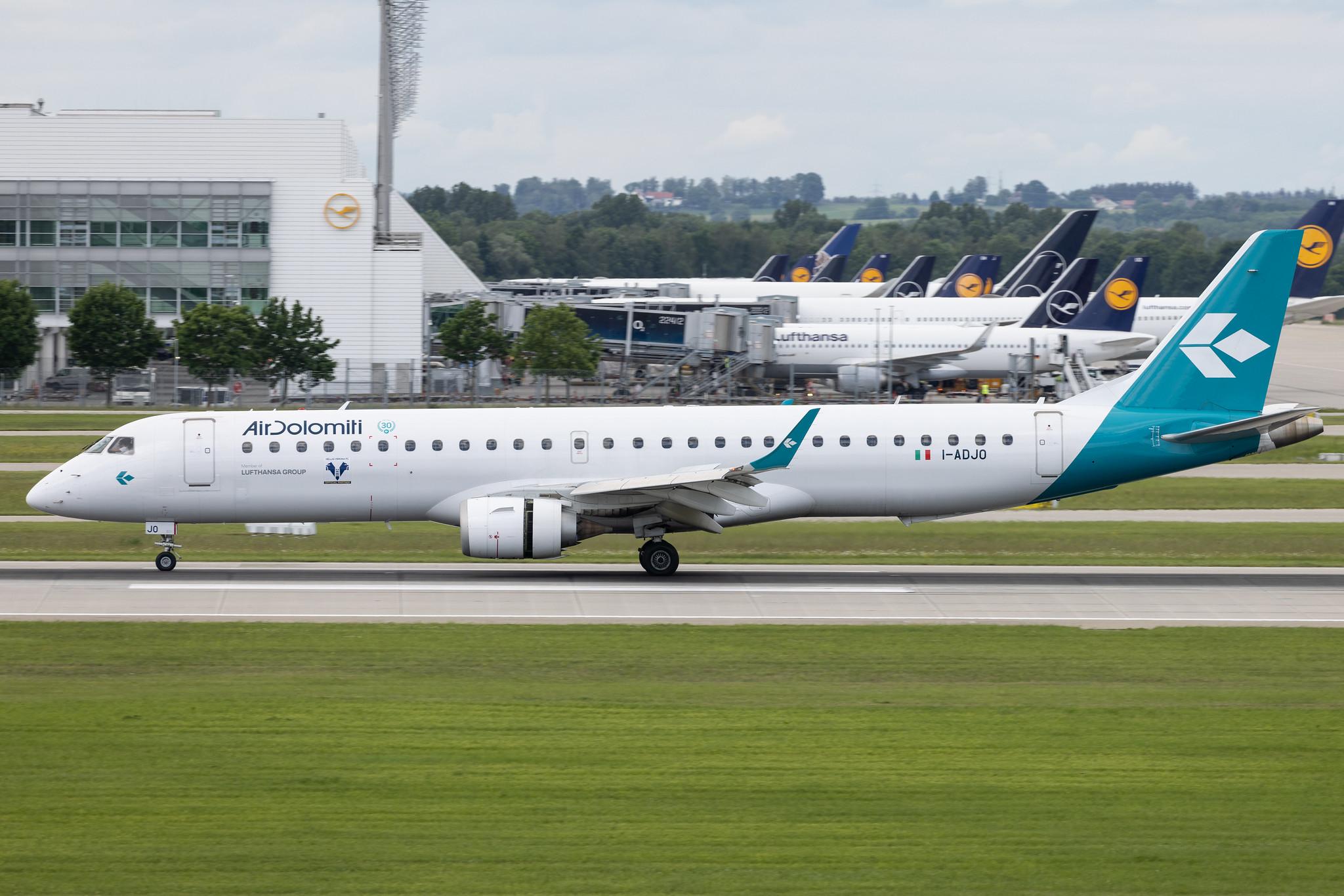 Munich Airport: Air Dolomiti (EN / DLA) | Embraer E195LR E195 | I-ADJO | MSN 19000280