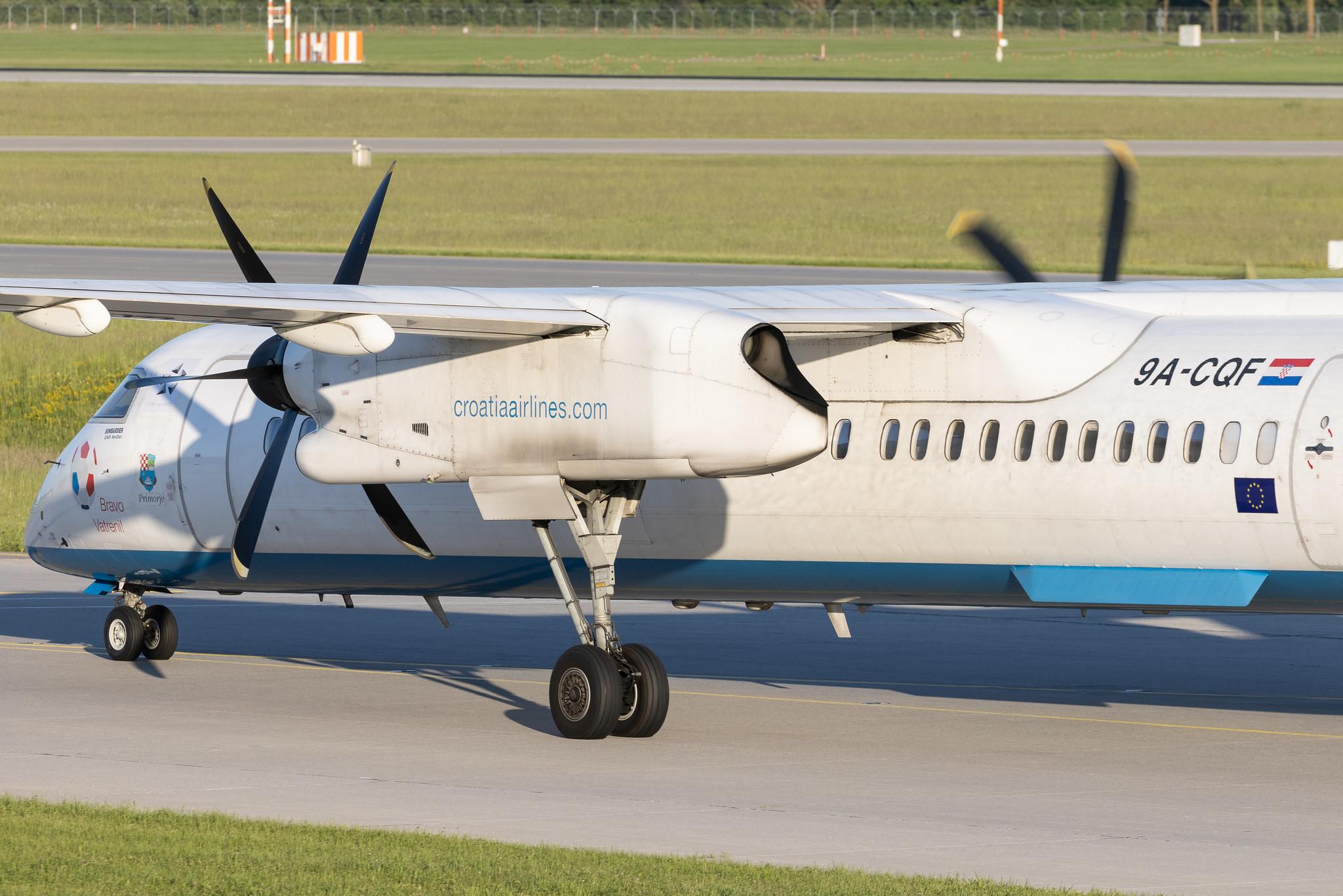 Munich Airport: Croatia Airlines (OU / CTN) | De Havilland Canada Dash 8-400 DH8D | 9A-CQF | MSN 4301