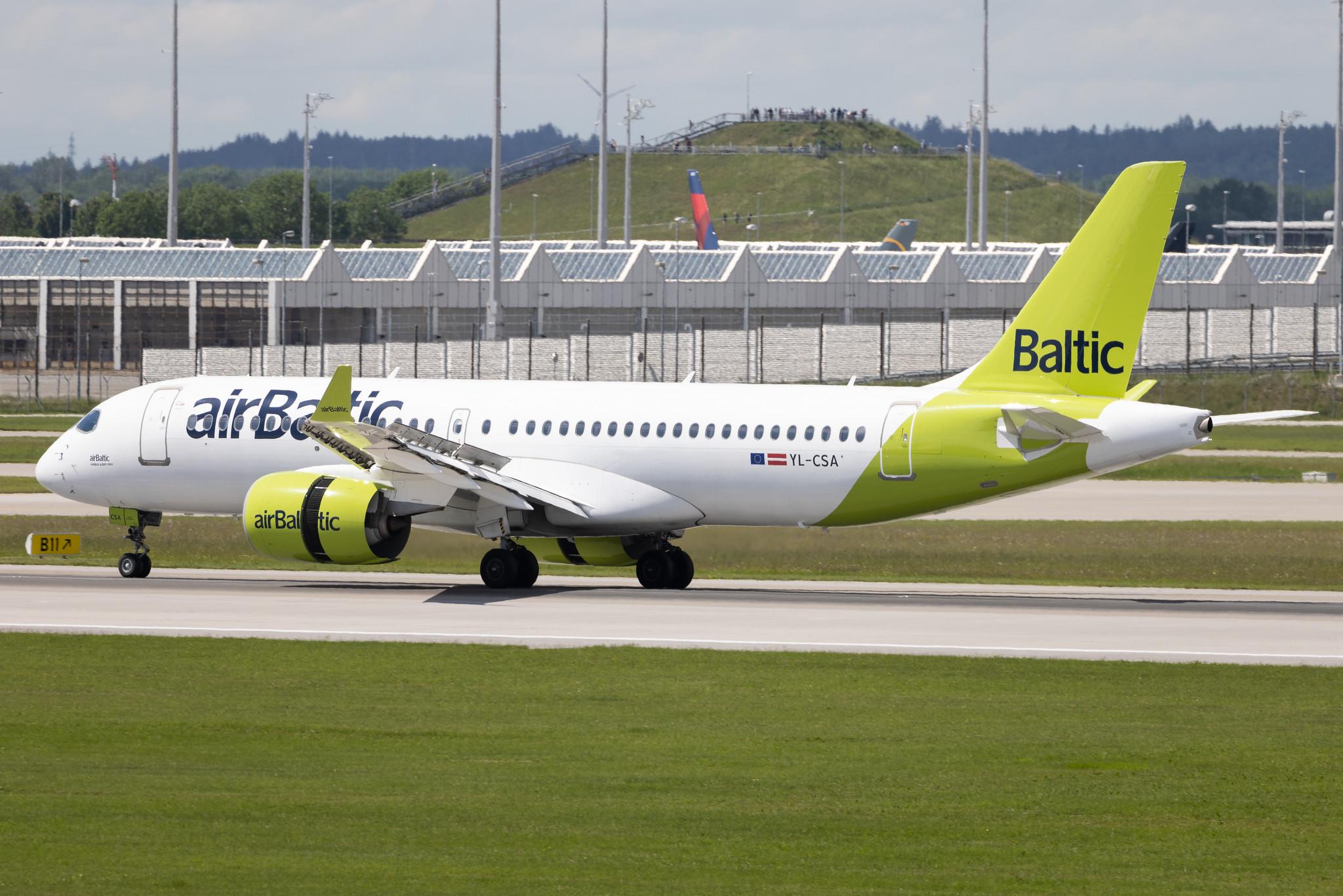 Munich Airport: Air Baltic (BT / BTI) | Airbus A220-300 BCS3 | YL-CSA | MSN 55003