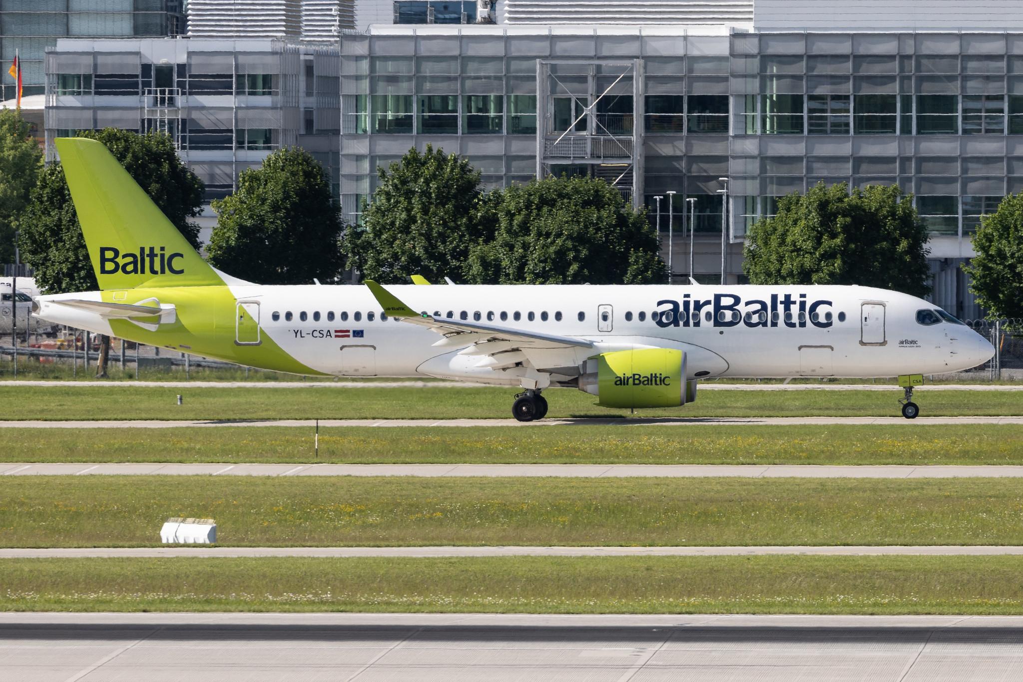 Munich Airport: Air Baltic (BT / BTI) | Airbus A220-300 BCS3 | YL-CSA | MSN 55003