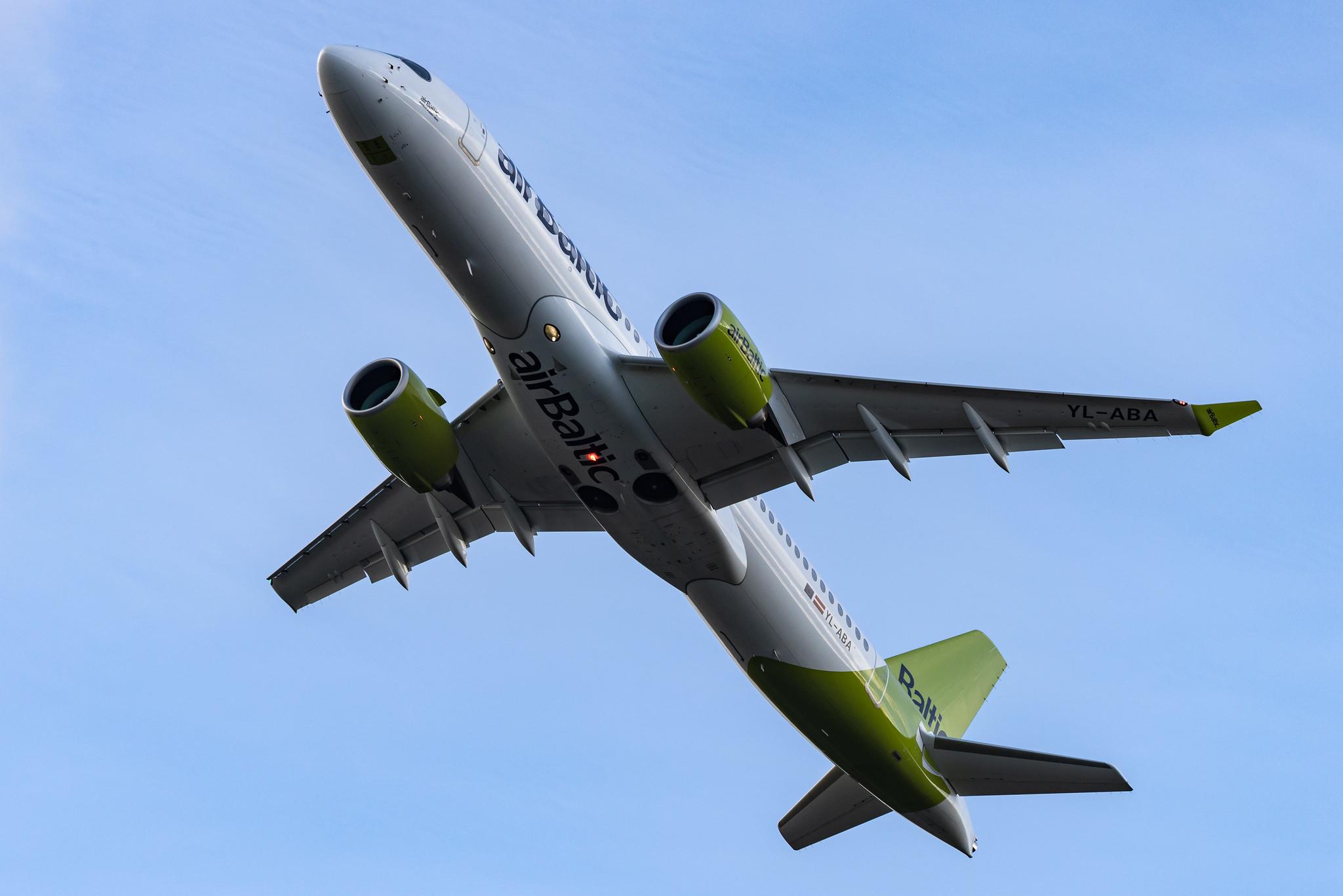 Hamburg Airport: Air Baltic (BT / BTI) |  Airbus A220-300 BCS3 | YL-ABA | MSN 55121