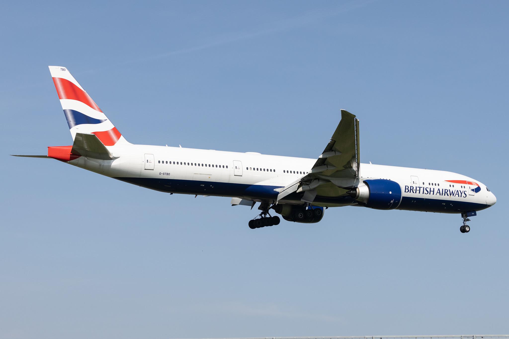 London Heathrow: British Airways (BA / BAW) |  Boeing 777-300(ER) B77W | G-STBO | MSN 66584