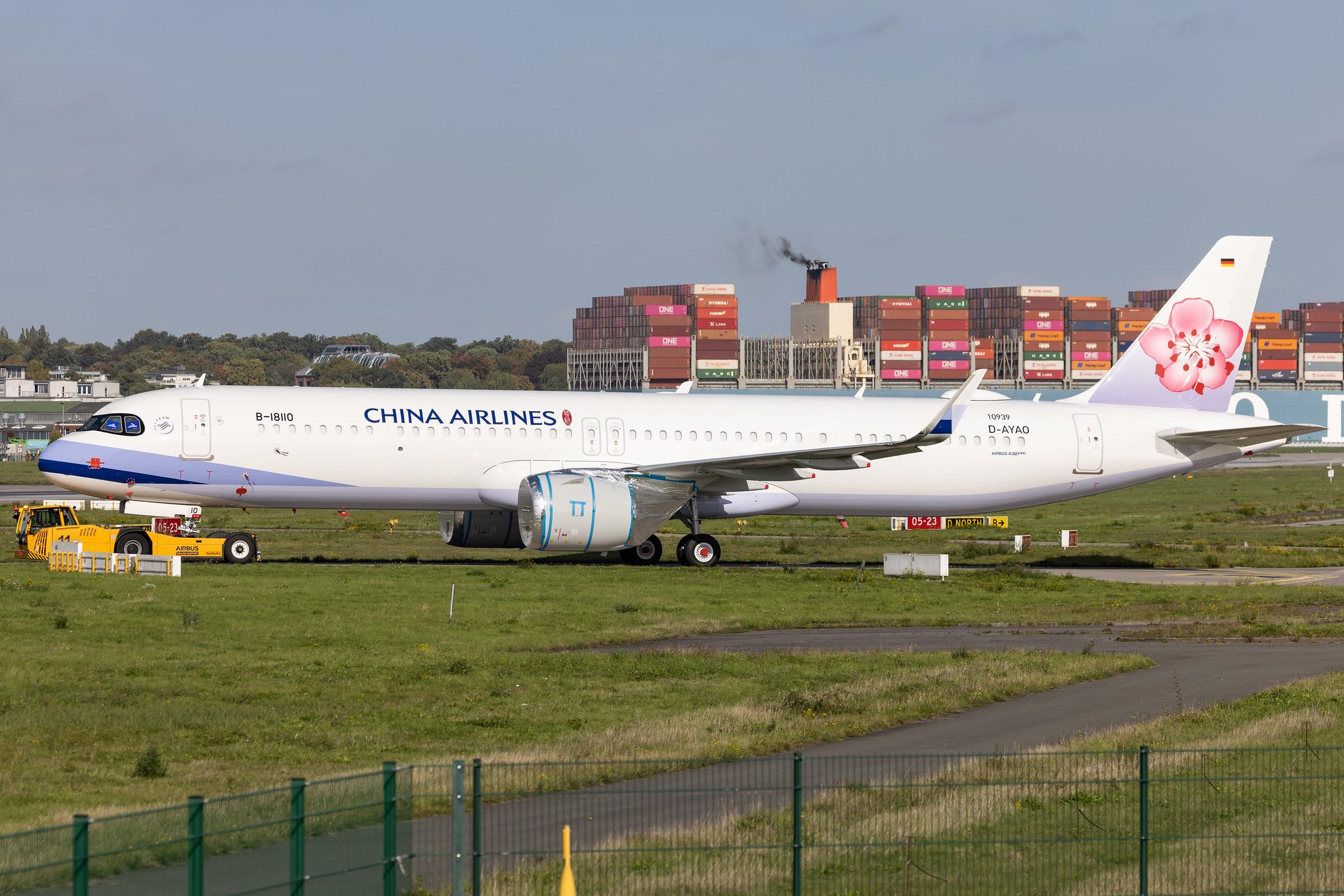 Hamburg Finkenwerder: China Airlines (CI / CAL) | Airbus A321-271NX A21N | D-AYAO | B-18110 | MSN 10939