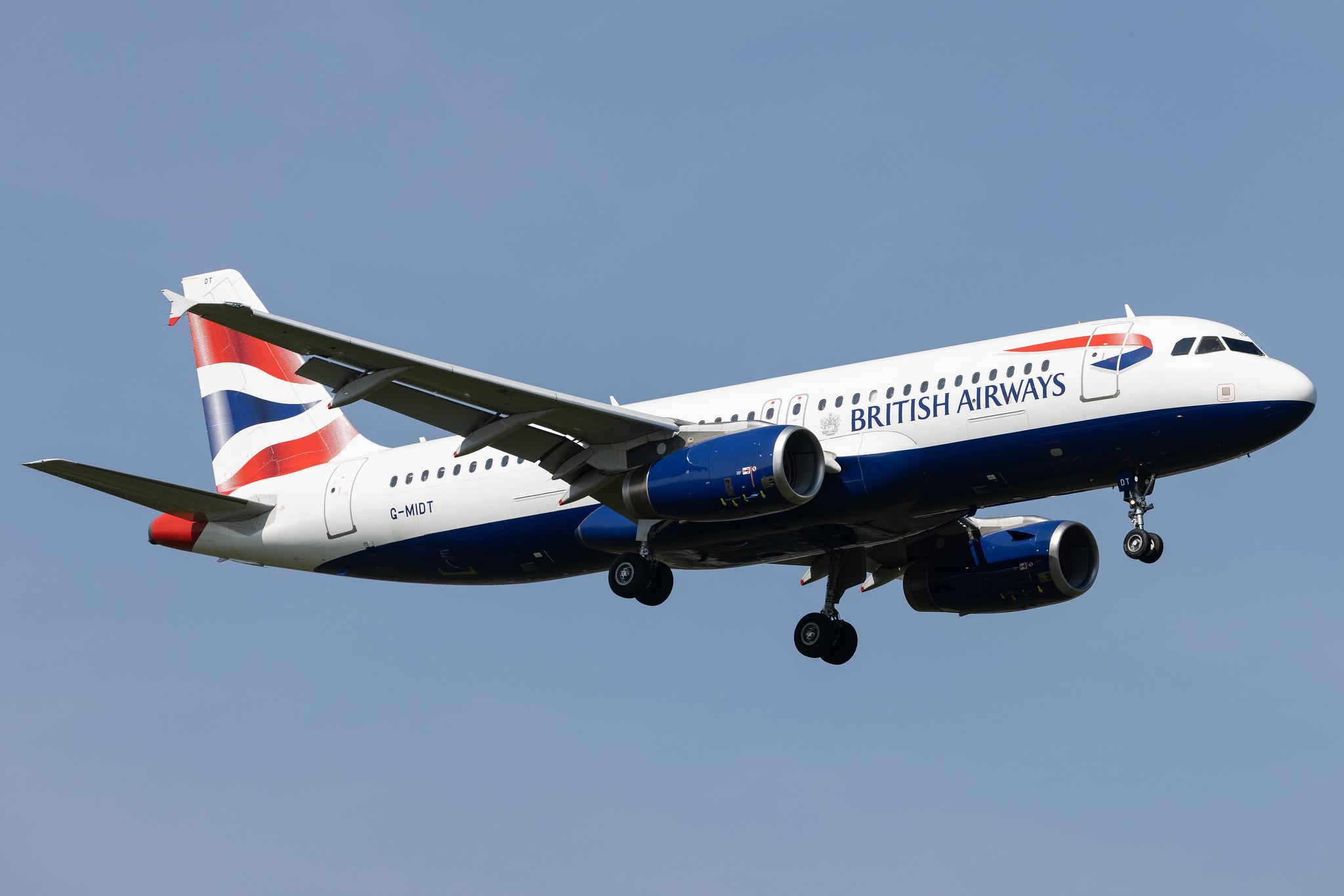 London Heathrow: British Airways (BA / BAW) |  Airbus A320-232 A320 | G-MIDT | MSN 1418