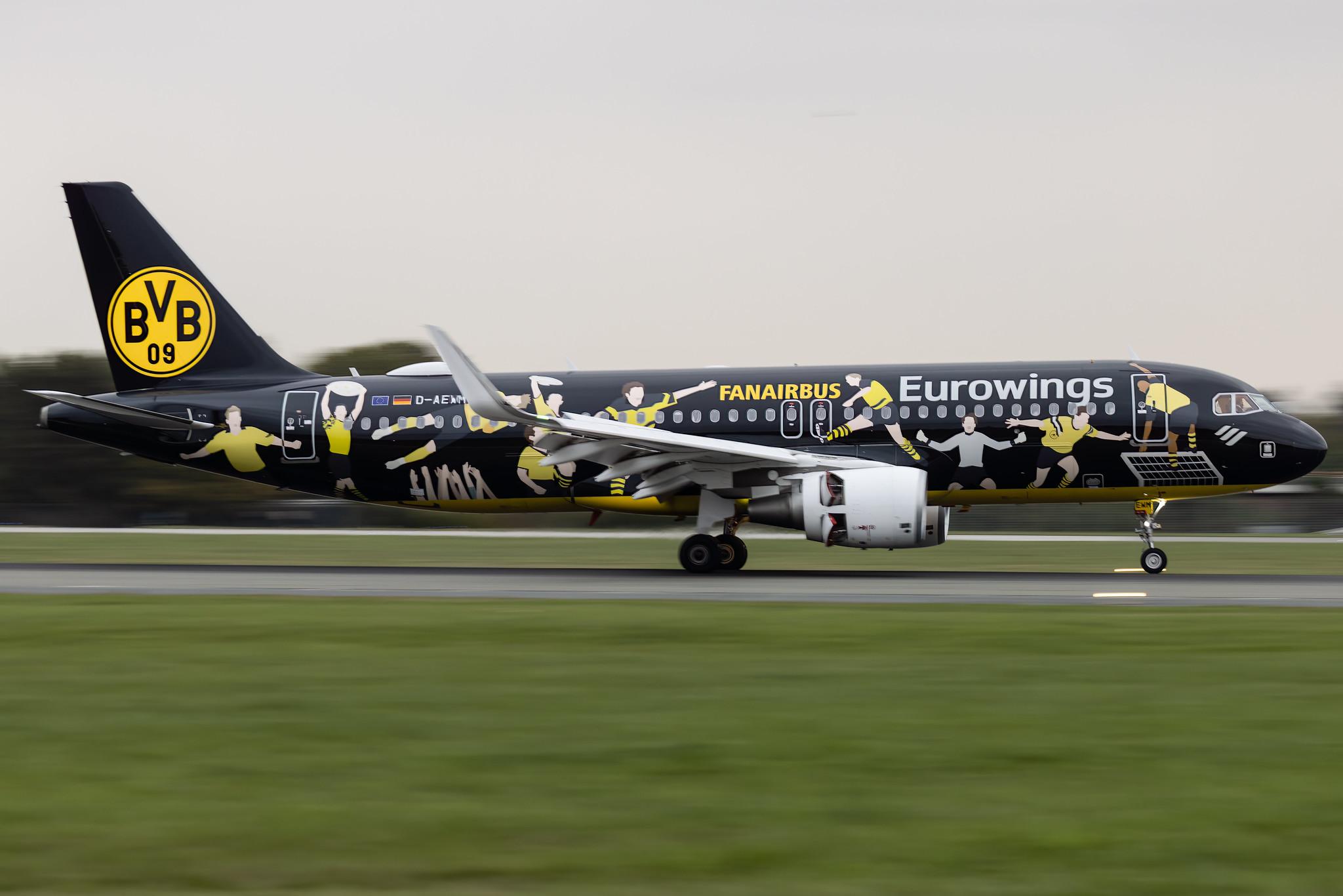 Hamburg Airport: Eurowings (EW / EWG) | Livery: BVB FanAirbus | Airbus A320-214 A320 | D-AEWM | MSN 7259