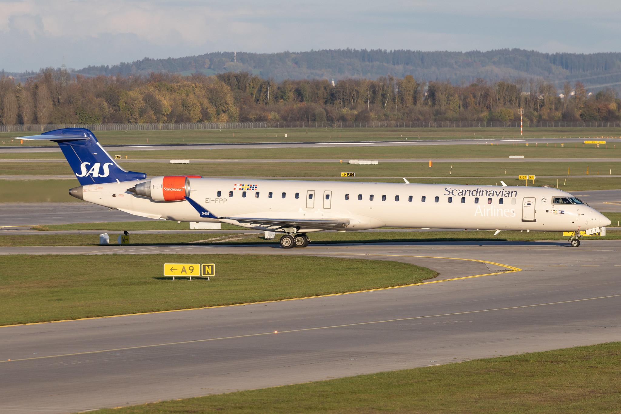 Munich Airport: SAS (SK / SAS) | Operator: Cityjet | Mitsubishi CRJ-900LR CRJ9 | EI-FPP | MSN 15435