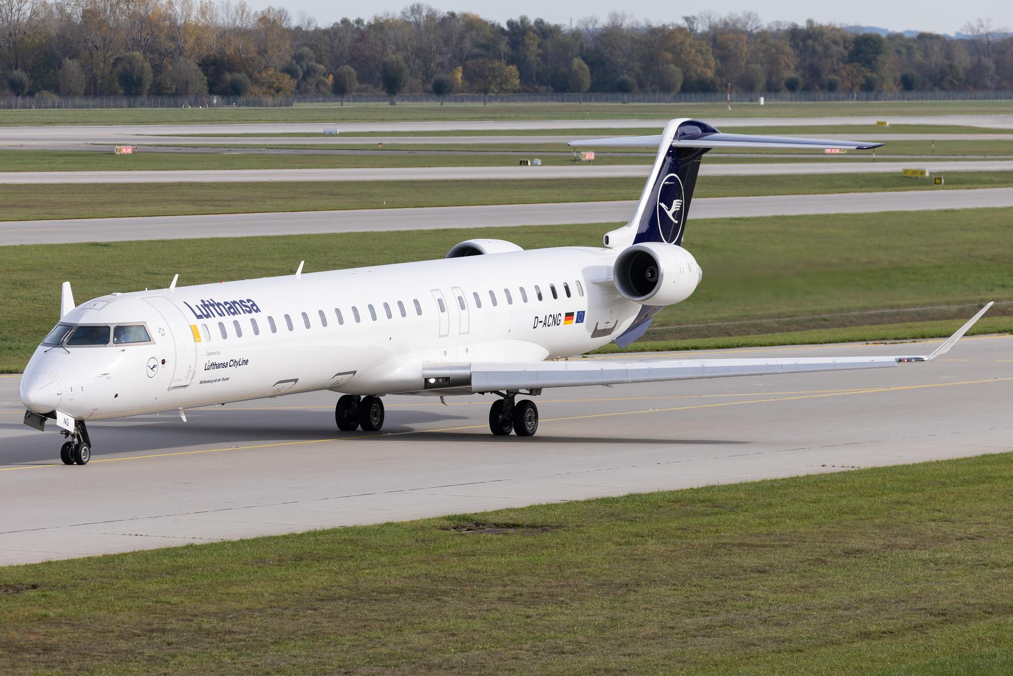 Munich Airport: Lufthansa (LH / DLH) | Operator: Lufthansa CityLine | Mitsubishi CRJ-900LR CRJ9 | D-ACNG | MSN 15245