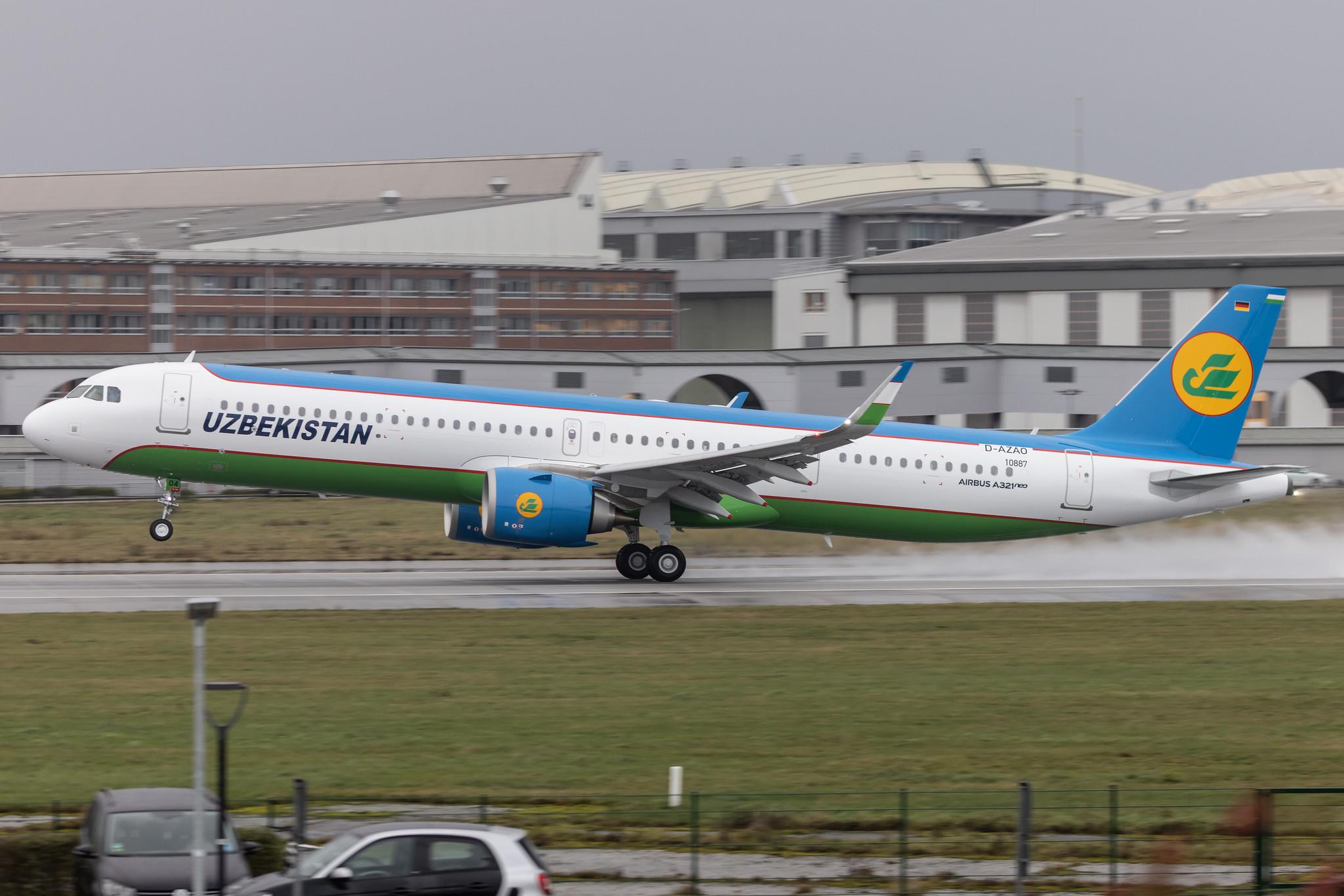 Hamburg Finkenwerder: Uzbekistan Airways (HY / UZB) | Airbus A321-253NX A21N | D-AZAO | UK-32104 | MSN 10887