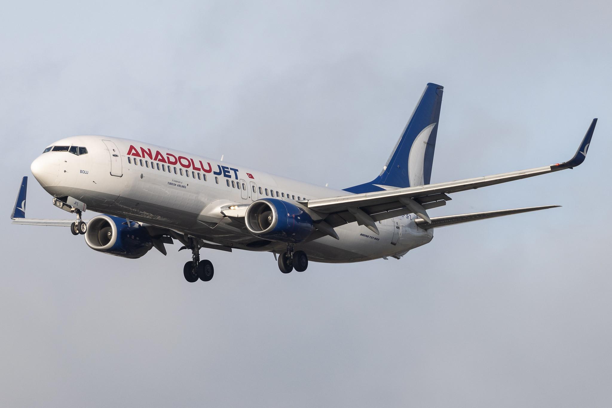 Amsterdam Schiphol: AnadoluJet (TK / THY) | Operator: Turkish Airlines | Boeing 737-8F2 B738 | TC-JFZ | MSN 29784