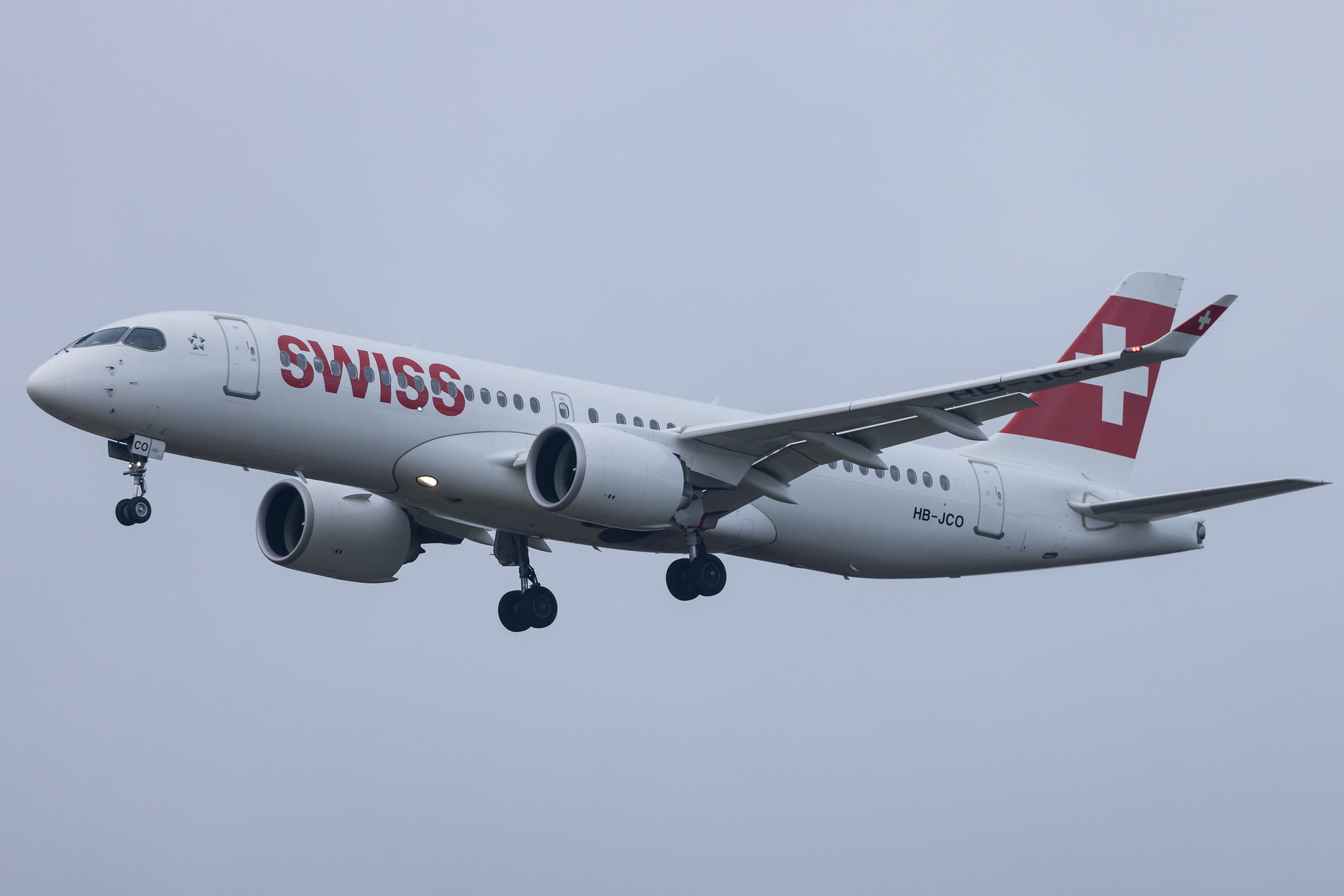 Amsterdam Schiphol: Swiss (LX / SWR) | Airbus A220-300 BCS3 | HB-JCO | MSN 55033