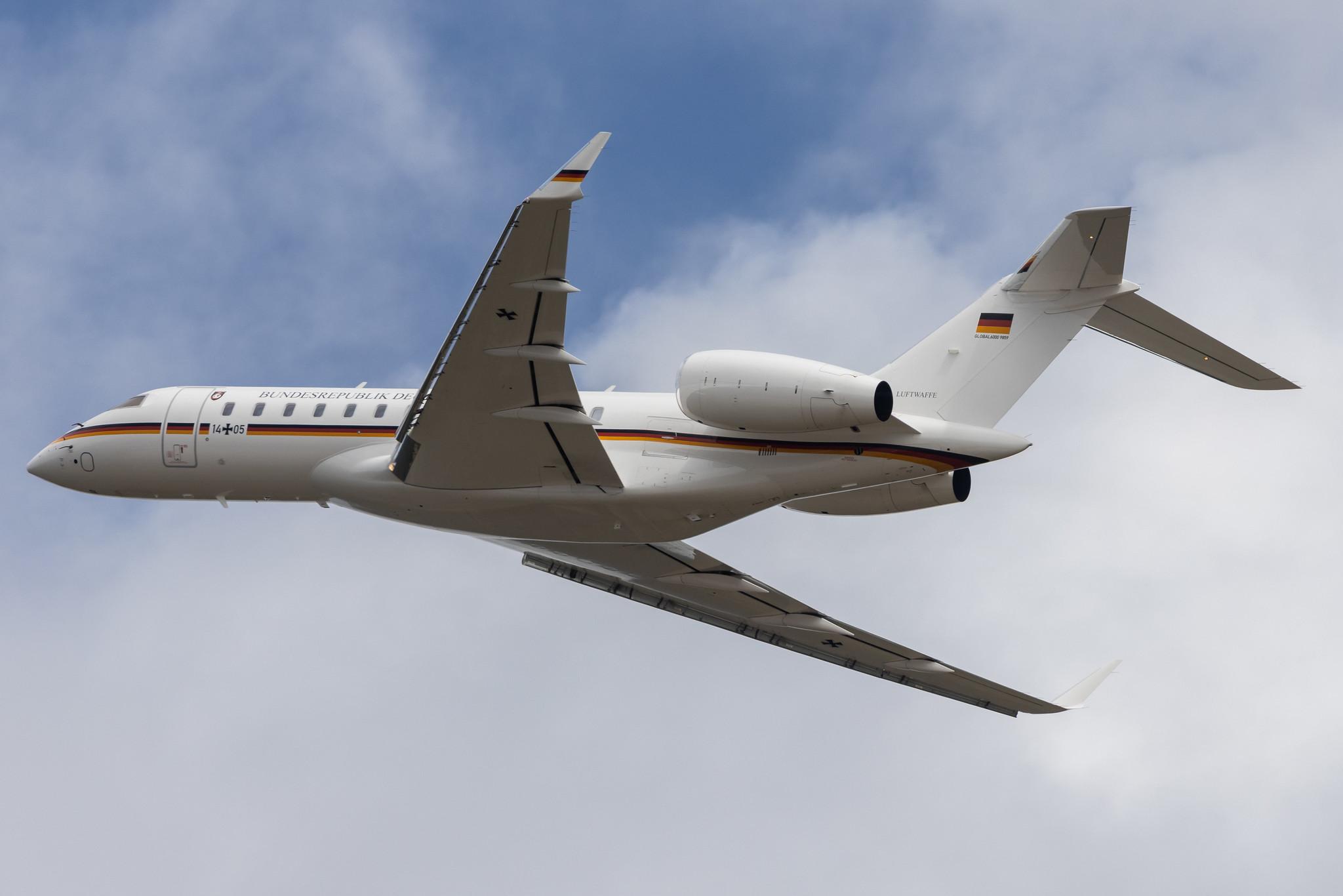 Köln Bonn Airport: German Air Force (/ GAF) | Bombardier BD-700-1A10 Global 6000 GLEX | 14+05 | MSN 9859