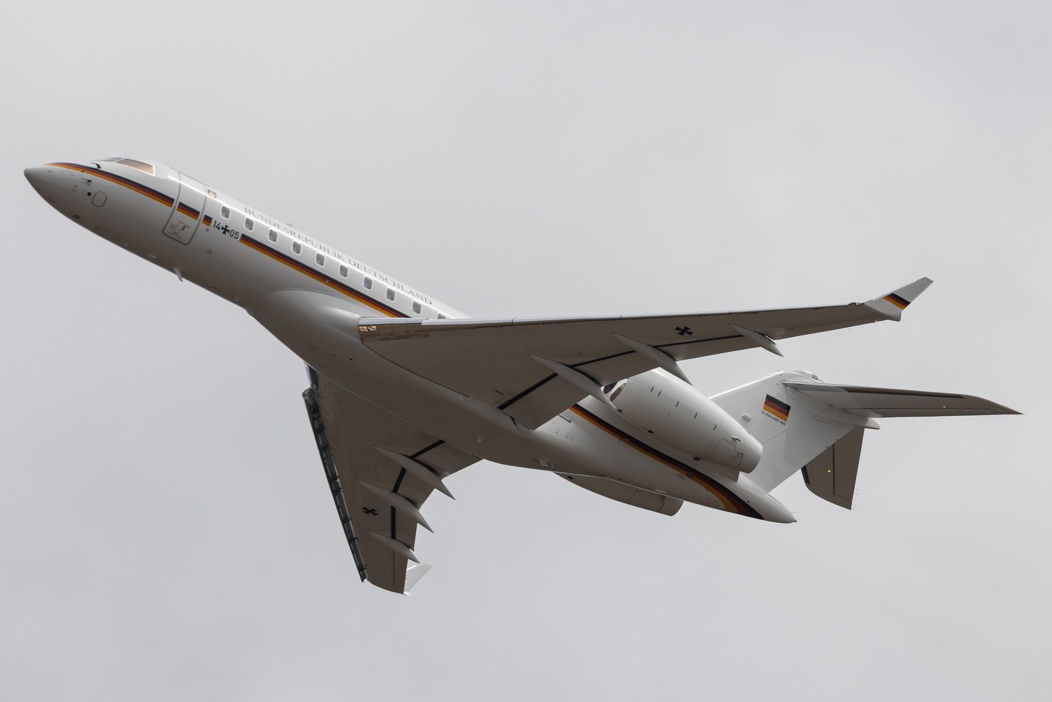 Köln Bonn Airport: German Air Force (/ GAF) | Bombardier BD-700-1A10 Global 6000 GLEX | 14+05 | MSN 9859