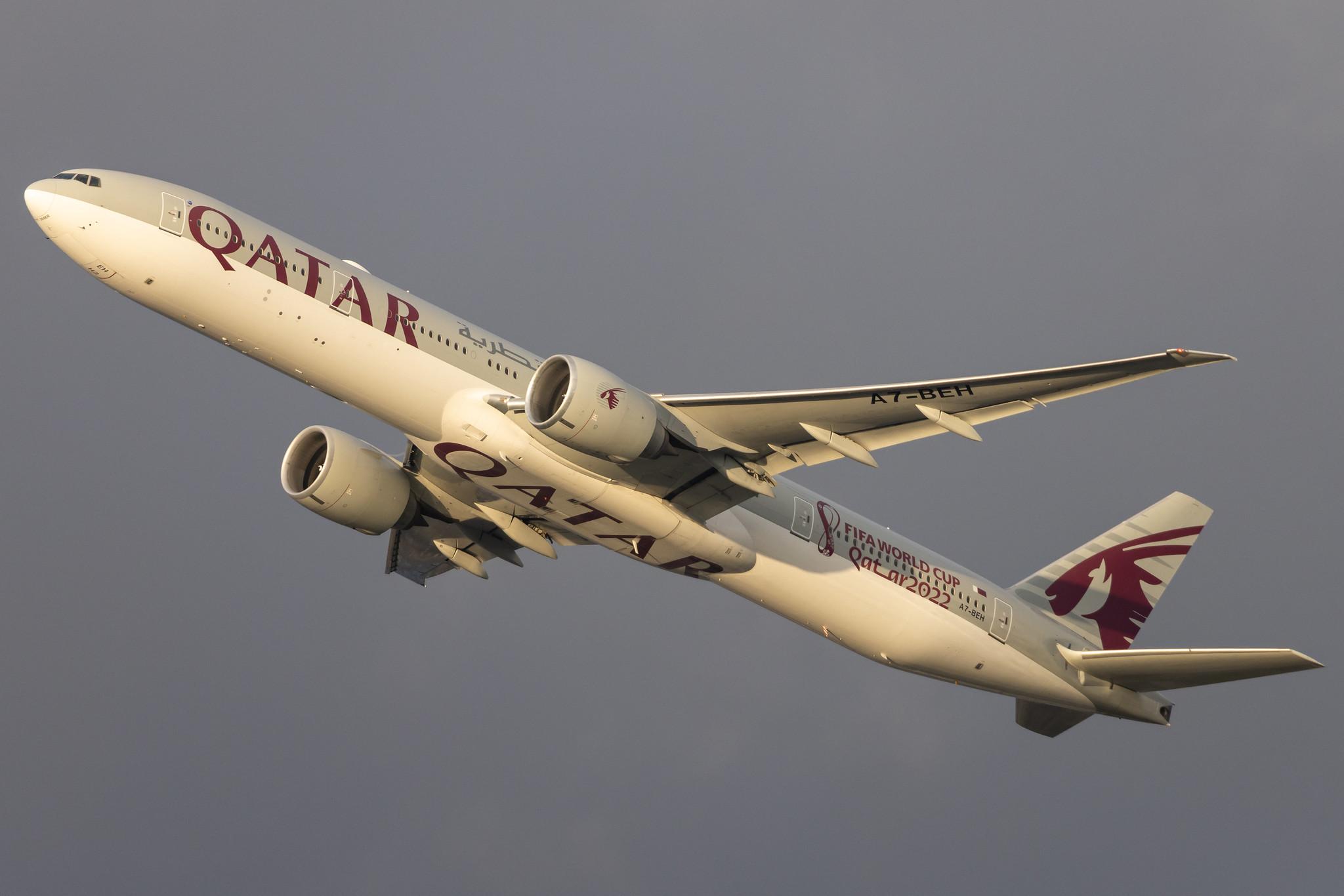 Frankfurt Airport: Qatar Airways (QR / QTR) | Boeing 777-3DZ(ER) B77W | A7-BEH | MSN 60334