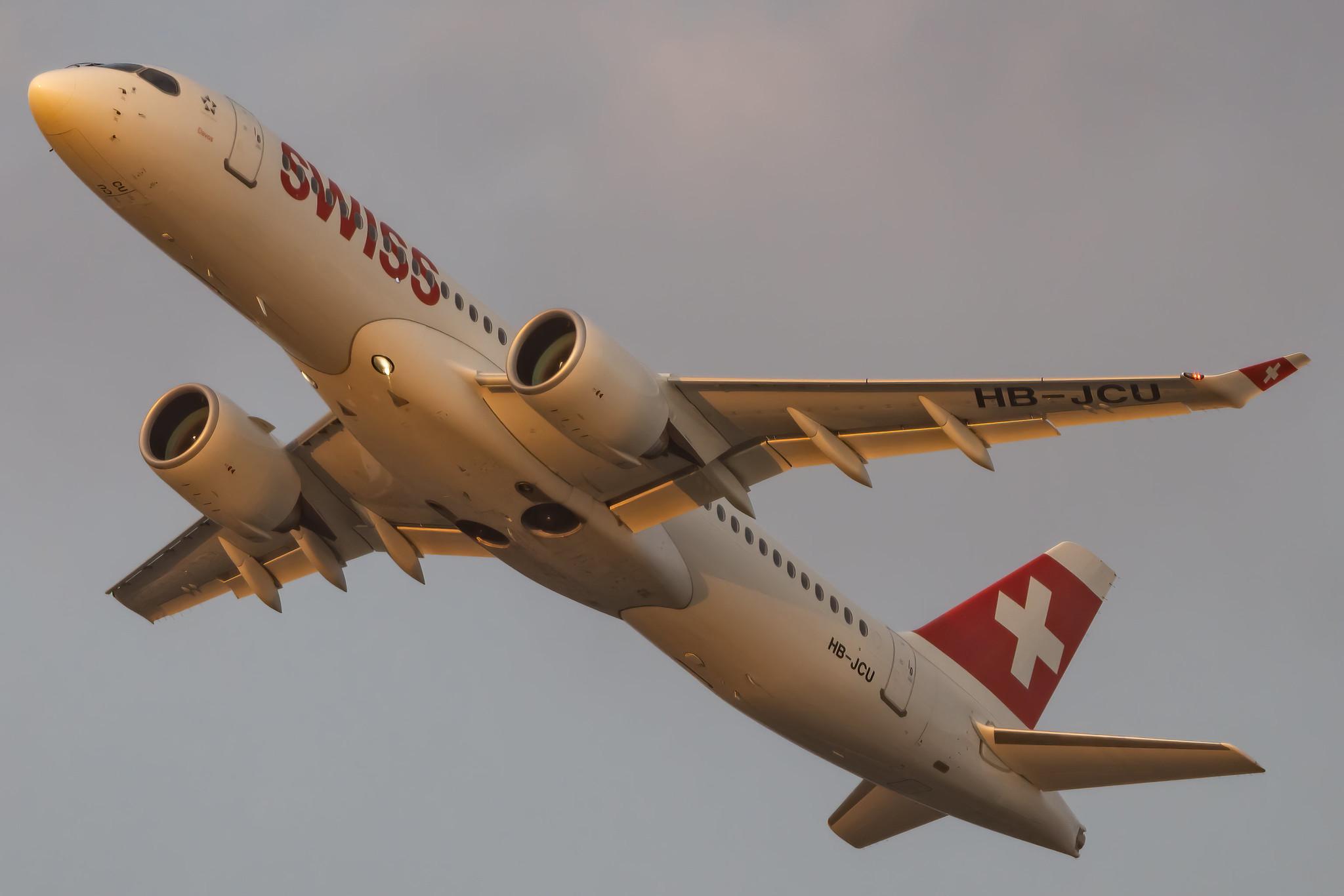 London Heathrow: Swiss (LX / SWR) |  Airbus A220-300 BCS3 | HB-JCU | MSN 55110