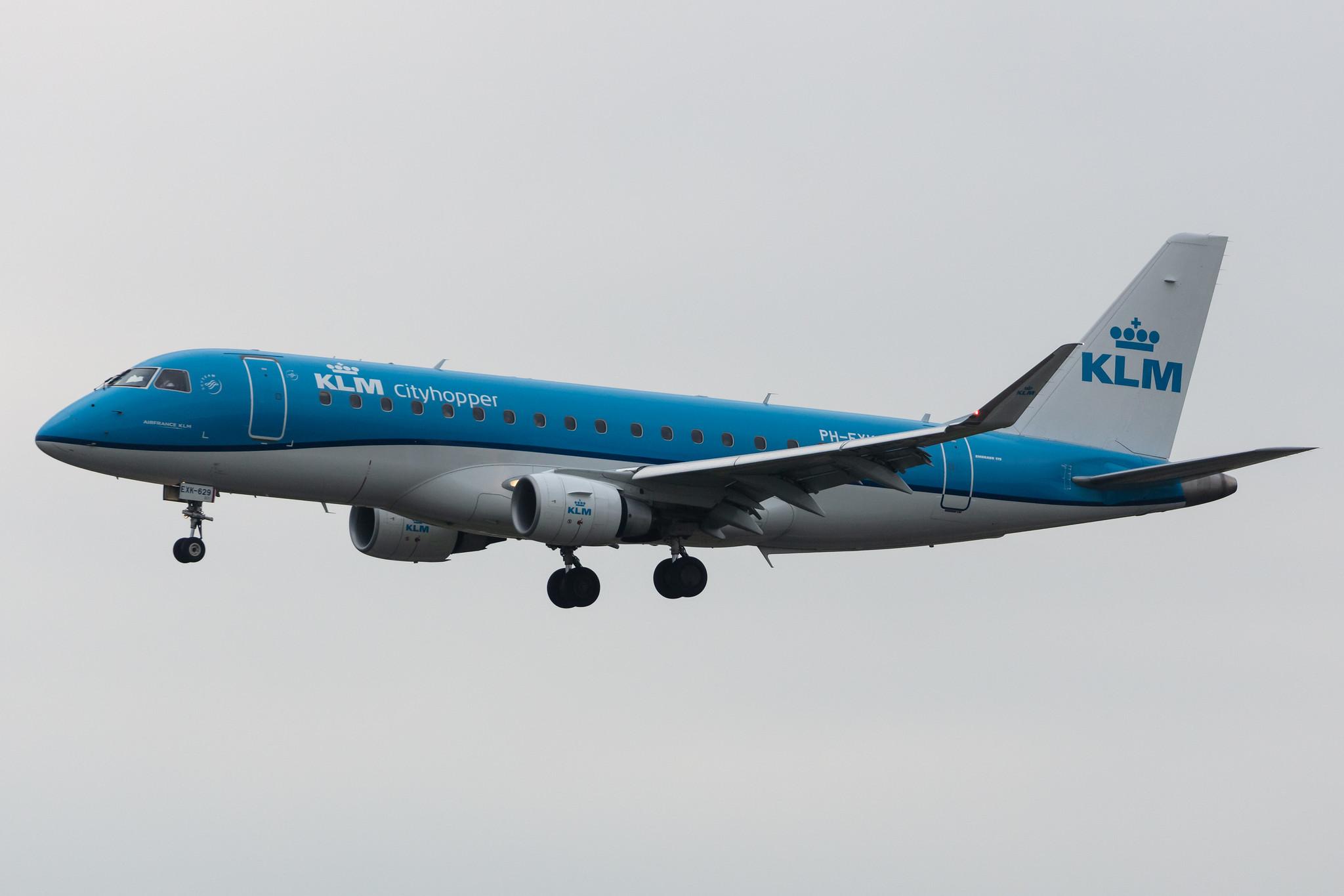 Amsterdam Schiphol: KLM (KL / KLM) | Operator: KLM Cityhopper |  Embraer E175STD E75L | PH-EXK | MSN 17000629