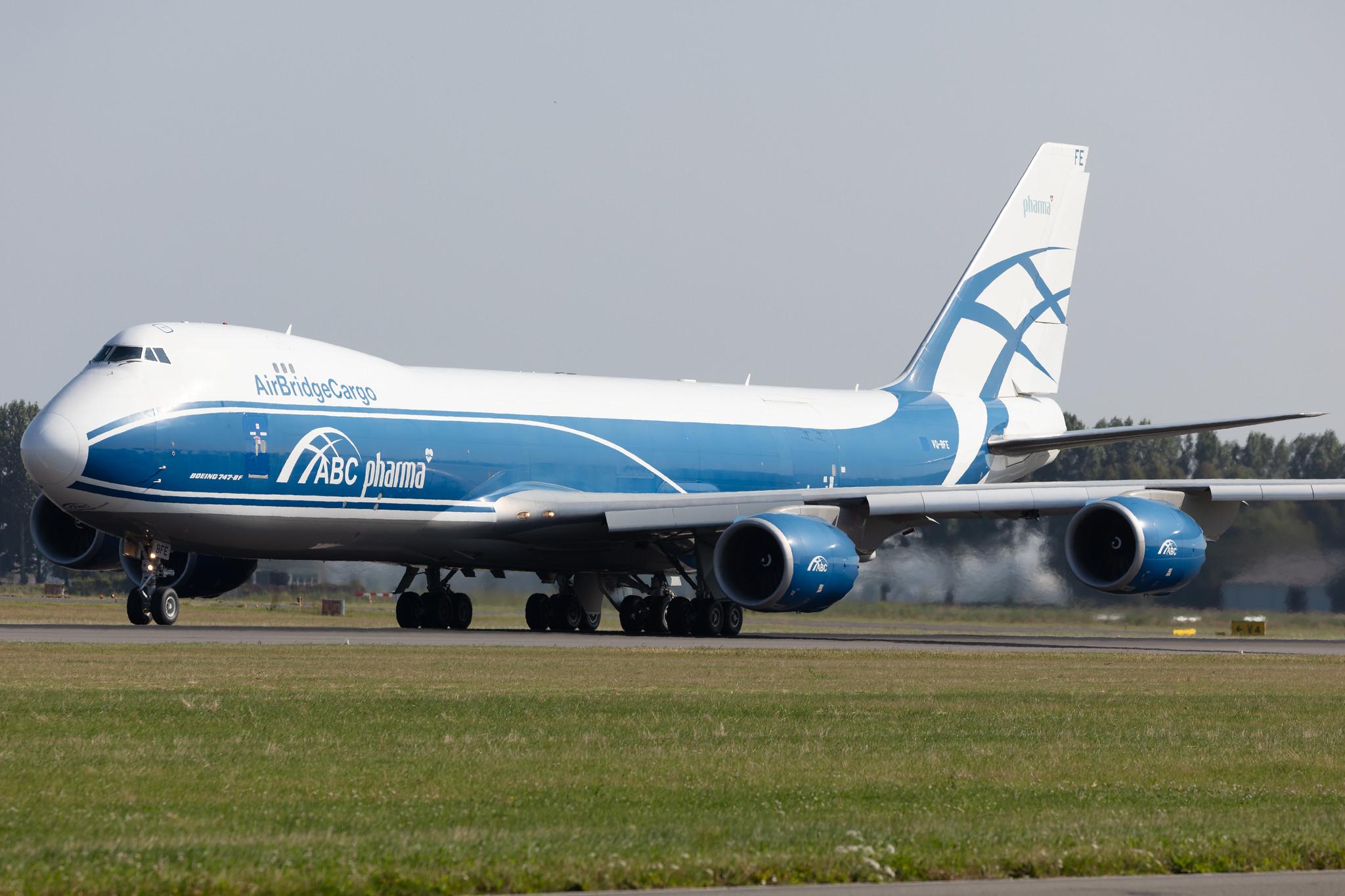 Amsterdam Schiphol: AirBridgeCargo (RU / ABW) | Operator: AirBridgeCargo Airlines |  Boeing 747-83Q(F) B748 | VQ-BFE | MSN 60118