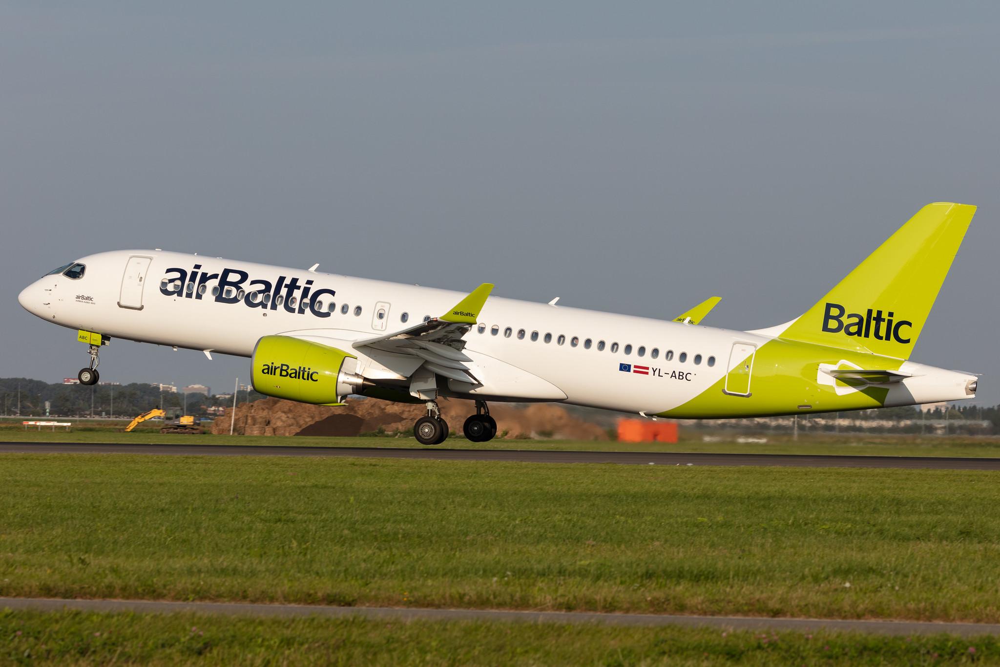 Amsterdam Schiphol: Air Baltic (BT / BTI) |  Airbus A220-300 BCS3 | YL-ABC | MSN 55127