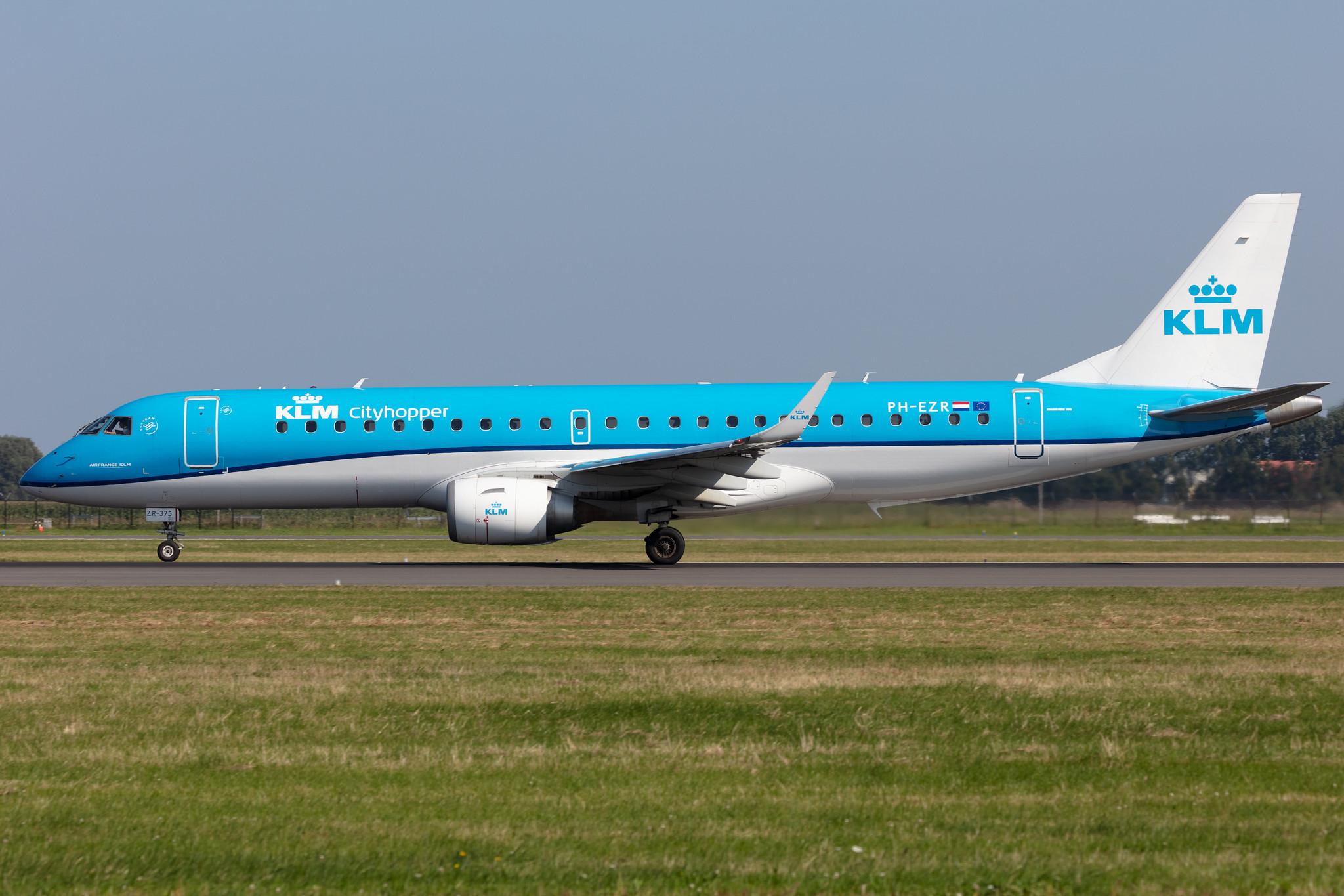 Amsterdam Schiphol: KLM (KL / KLM) | Operator: KLM Cityhopper |  Embraer E190STD E190 | PH-EZR | MSN 19000375