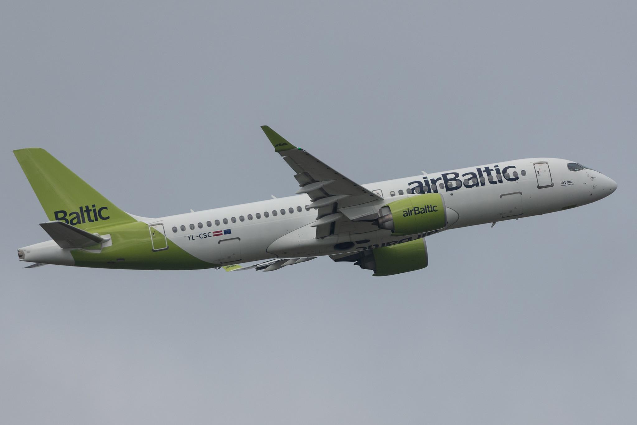 Amsterdam Schiphol: Air Baltic (BT / BTI) |  Airbus A220-300 BCS3 | YL-CSC | MSN 55005