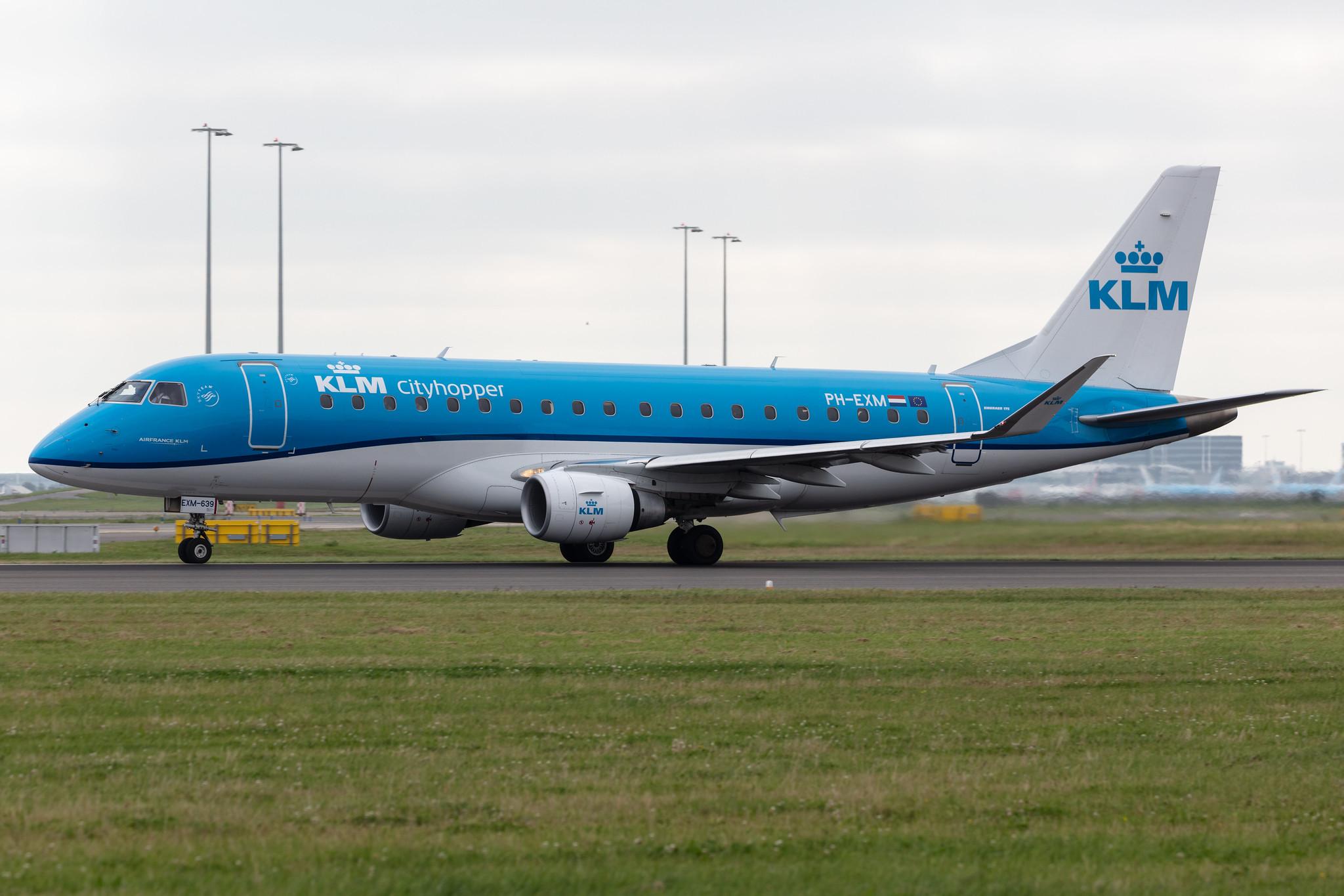 Amsterdam Schiphol: KLM (KL / KLM) | Operator: KLM Cityhopper |  Embraer E175STD E75L | PH-EXM | MSN 17000639