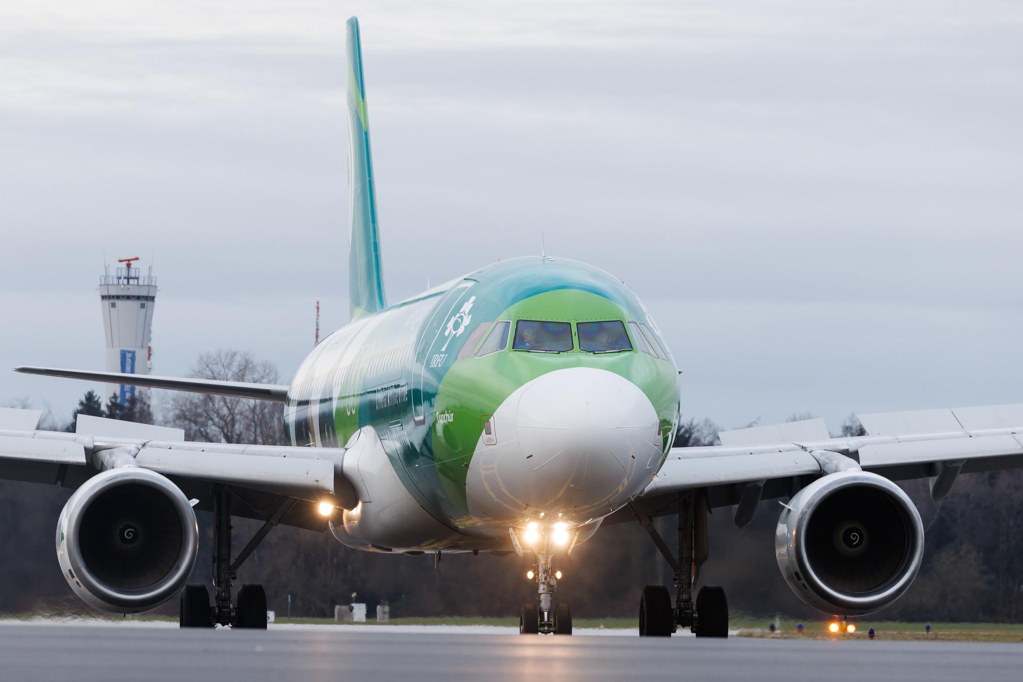 Hamburg Airport: Aer Lingus (EI / EIN) | Livery: Irish Rugby Team Livery | Airbus A320-214 A320 | EI-DEI | MSN 2374