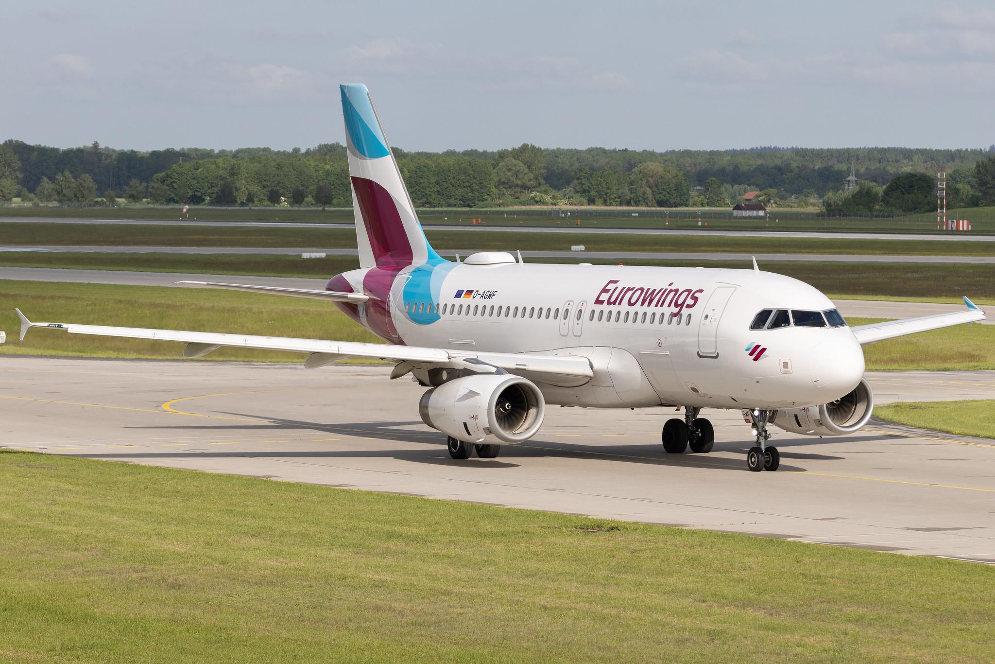 Munich Airport: Eurowings (EW / EWG) | Airbus A319-132 A319 | D-AGWF | MSN 3172