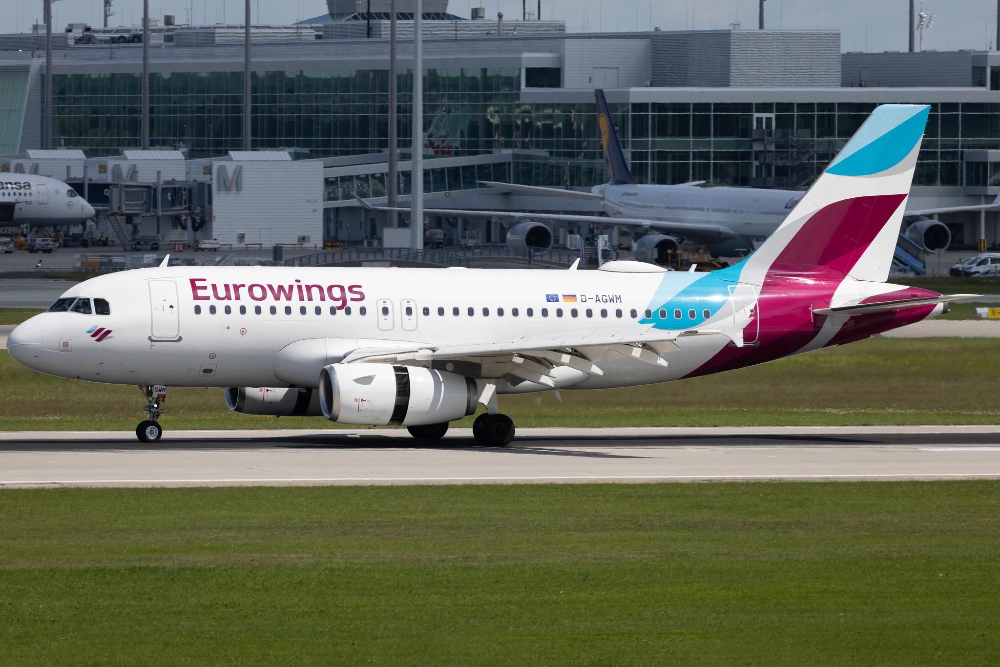 Munich Airport: Eurowings (EW / EWG) | Airbus A319-132 A319 | D-AGWM | MSN 3839