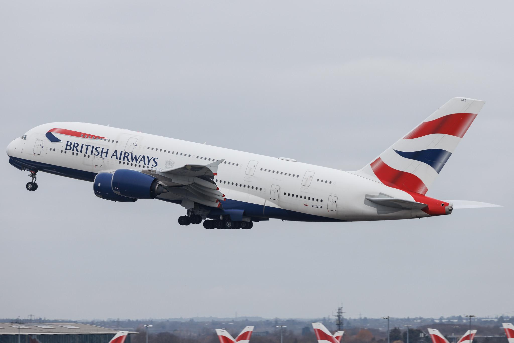London Heathrow: British Airways (BA / BAW) | Airbus A380-841 A388 | G-XLEG | MSN 161