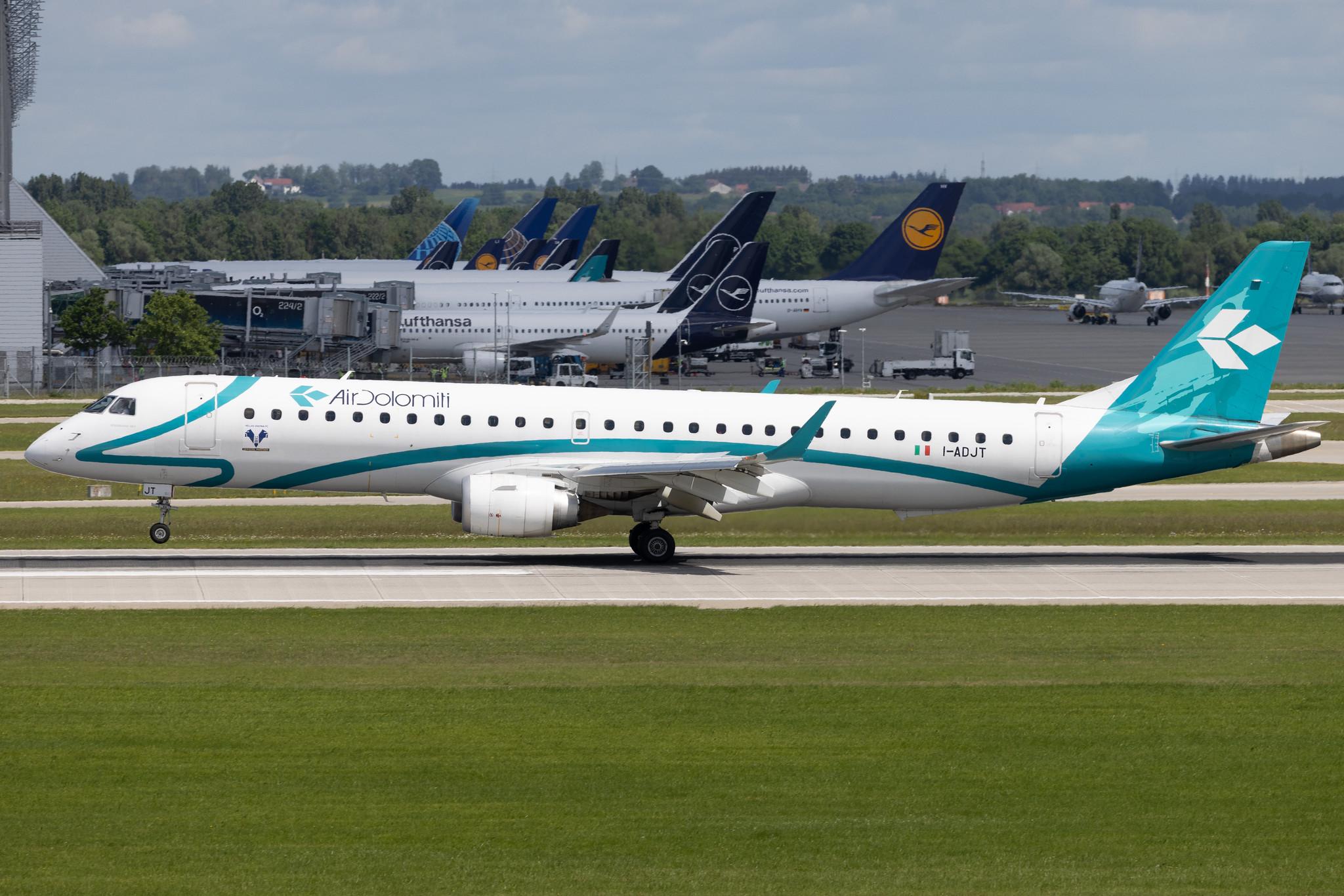 Munich Airport: Air Dolomiti (EN / DLA) | Embraer E195LR E195 | I-ADJT | MSN 19000606
