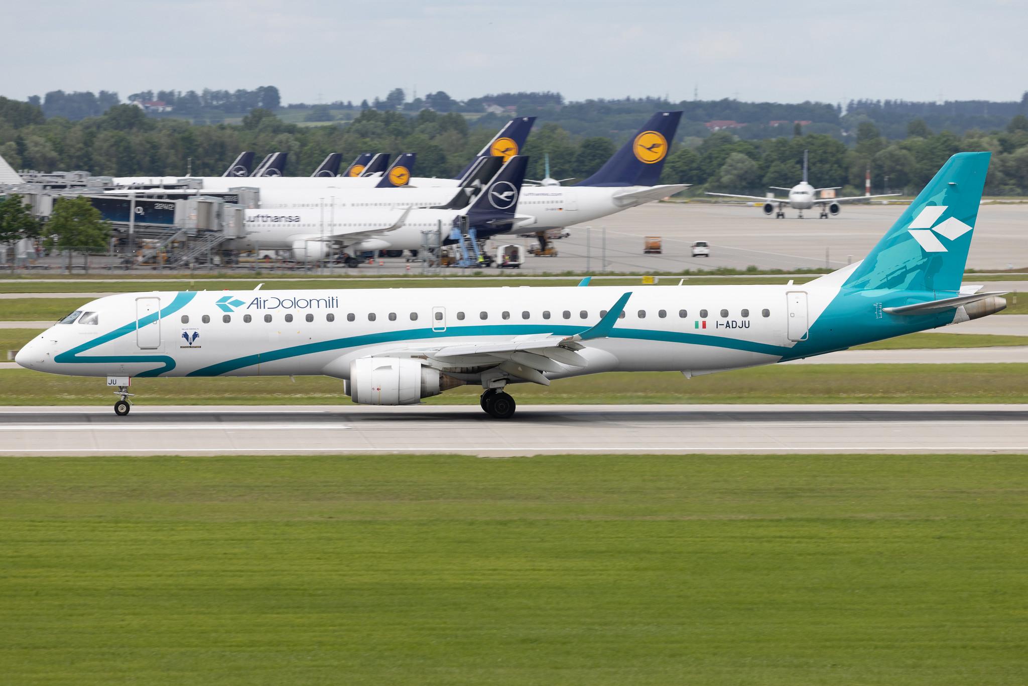 Munich Airport: Air Dolomiti (EN / DLA) | Embraer E195LR E195 | I-ADJU | MSN 19000290