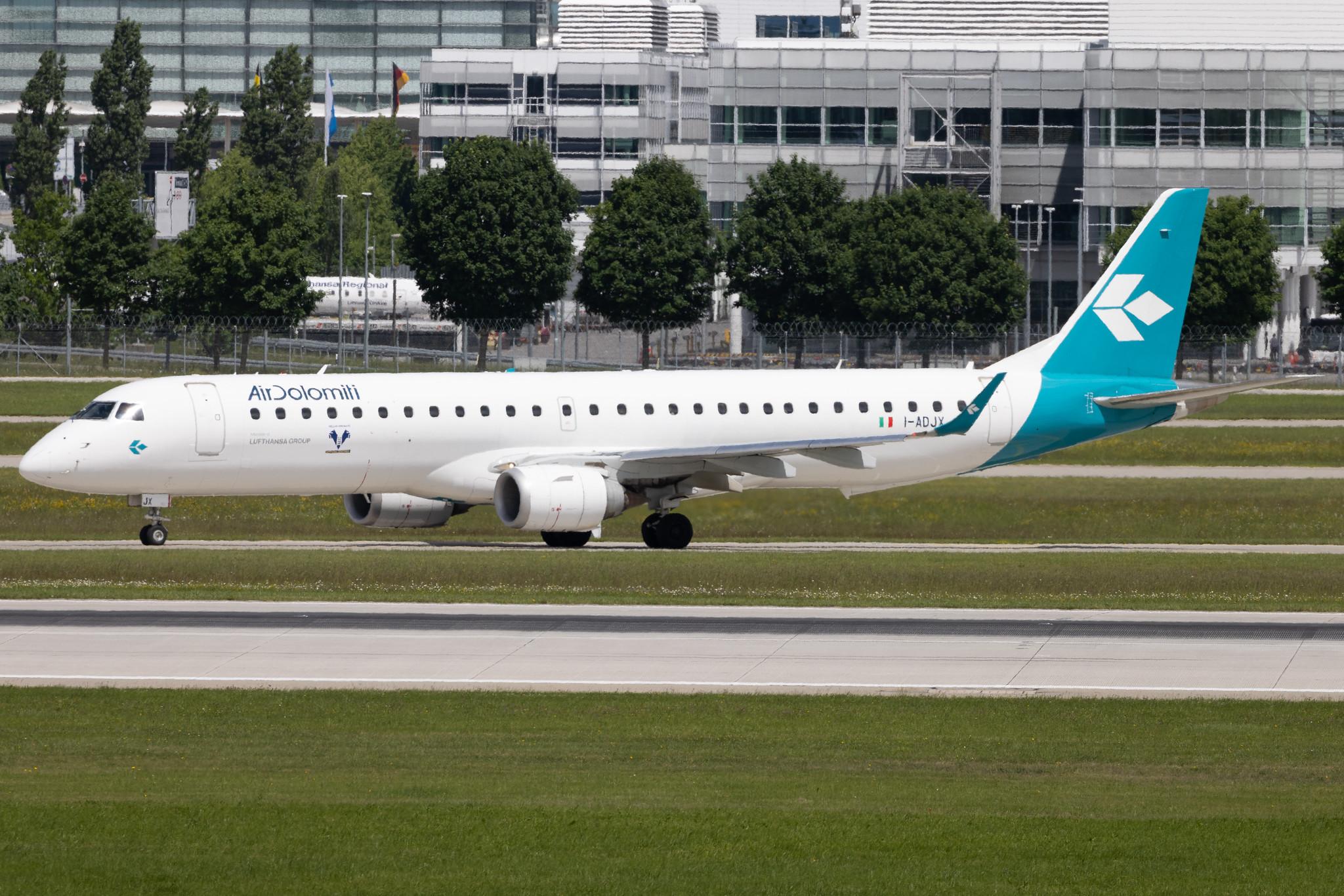 Munich Airport: Air Dolomiti (EN / DLA) | Embraer E195LR E195 | I-ADJY | MSN 19000300
